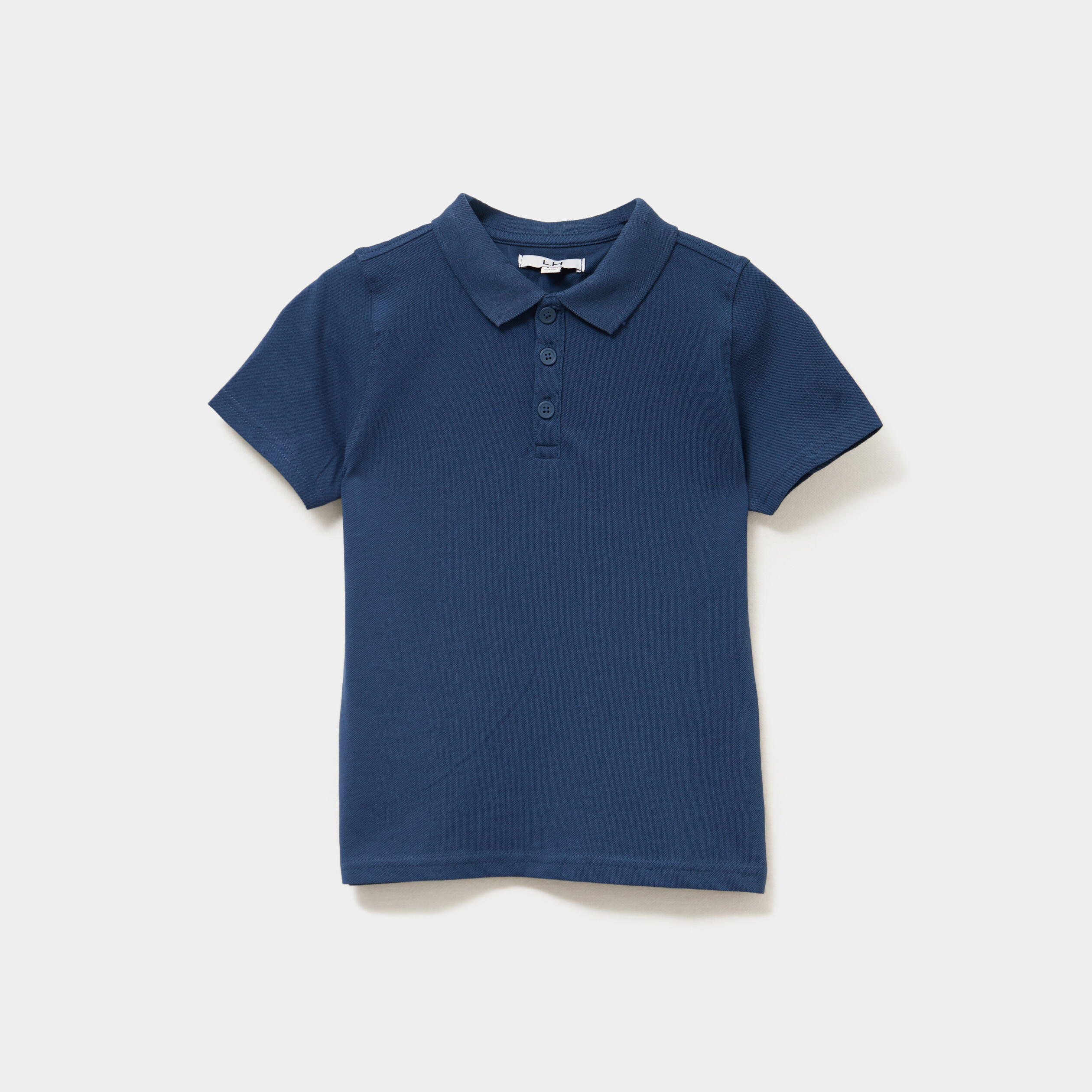 Polo manches courtes &agrave; d&eacute;tail brod&eacute; bleu marine gar&ccedil;on