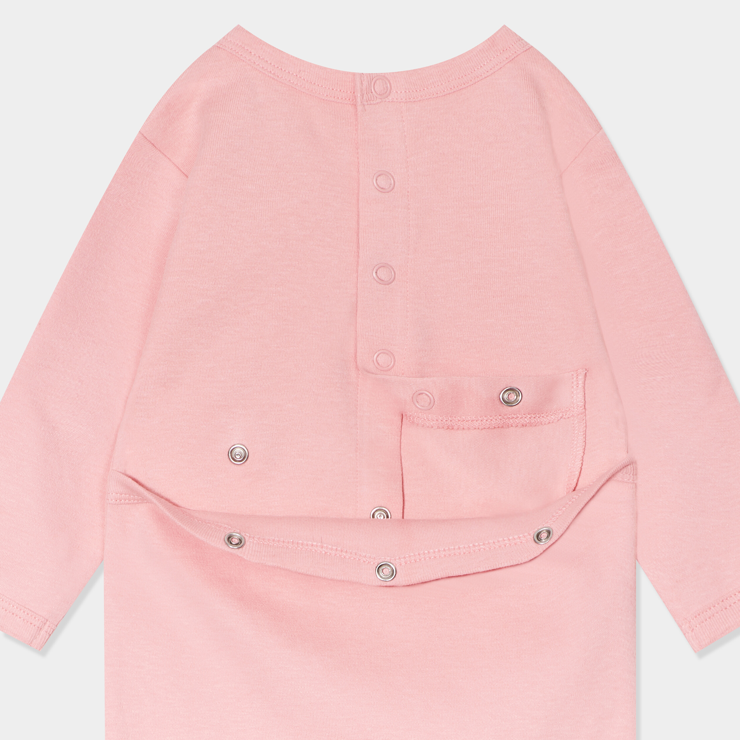 dors bien boutonne manches longues coton rose corail bebef Dors-bien boutonné manches longues coton rose corail bébé fille