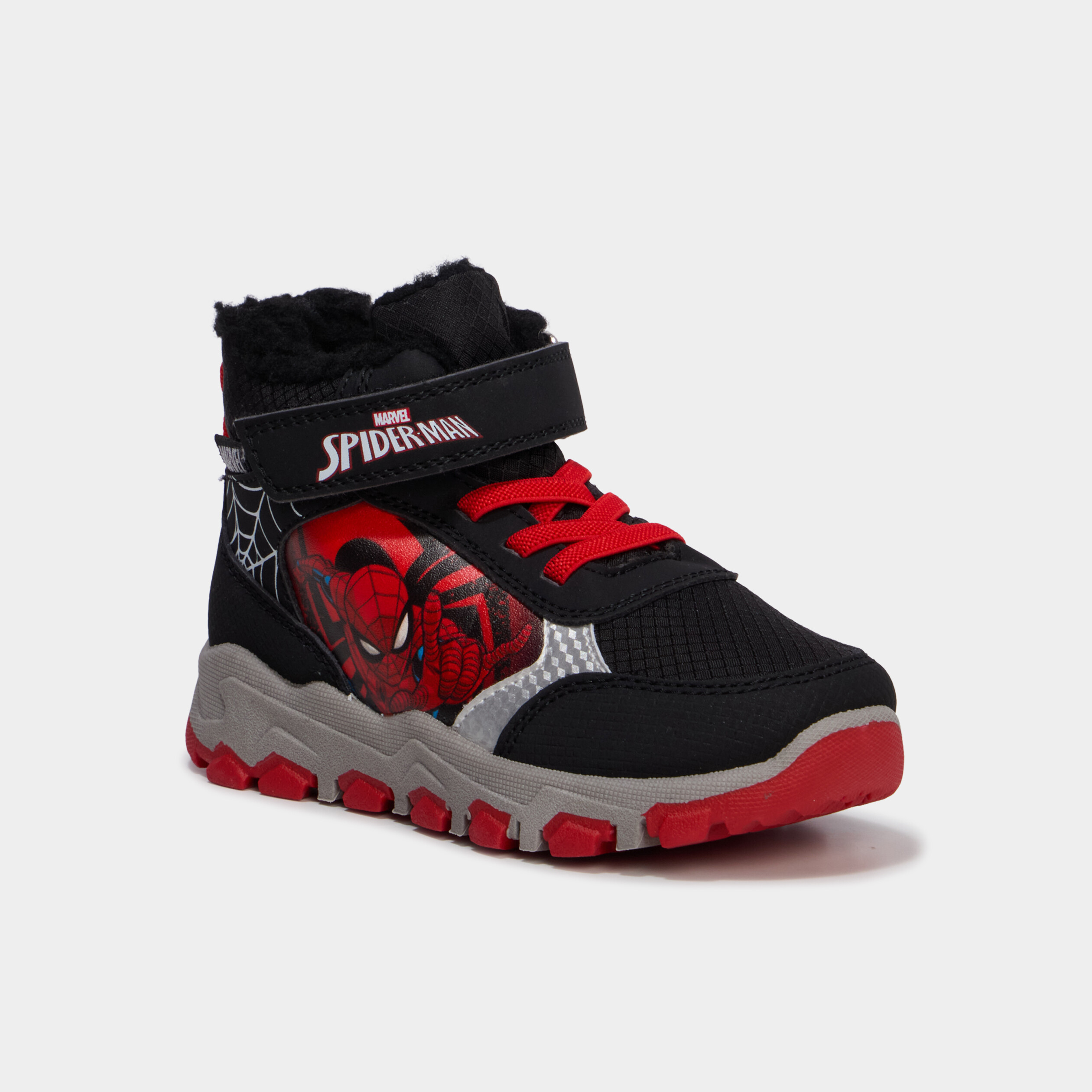 Baskets montantes fourr&eacute;es Spider-Man noir gar&ccedil;on