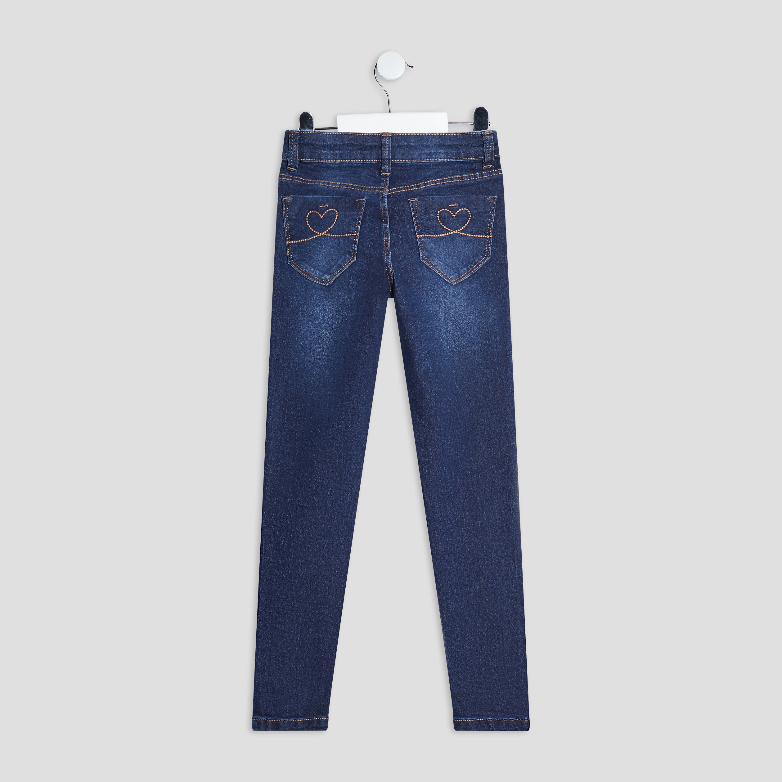 jeans skinny effet delave denim brut fille Jeans skinny effet délavé denim brut fille