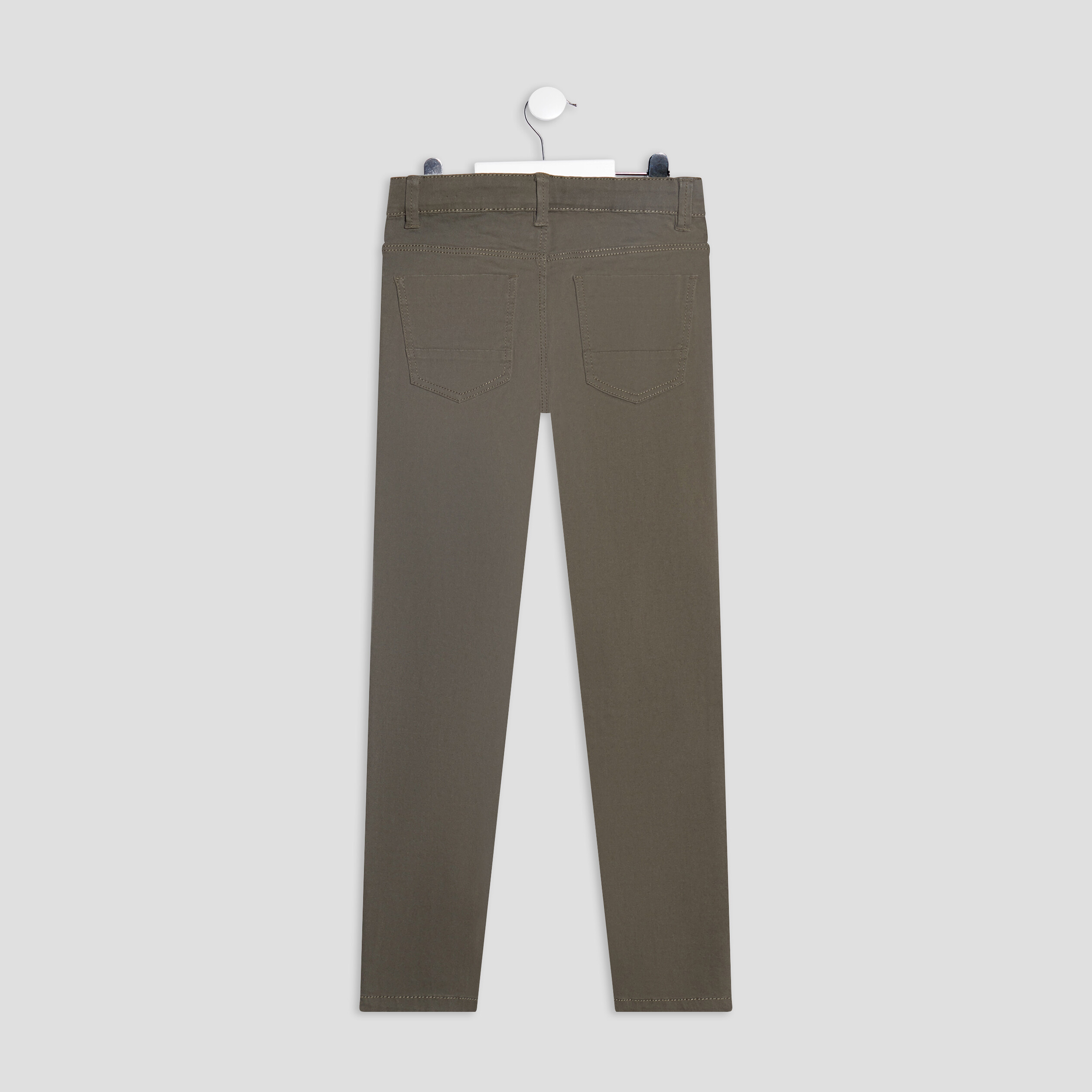 pantalon slim stretch taille ajustable vert kaki garcon Pantalon slim stretch taille ajustable vert kaki garçon