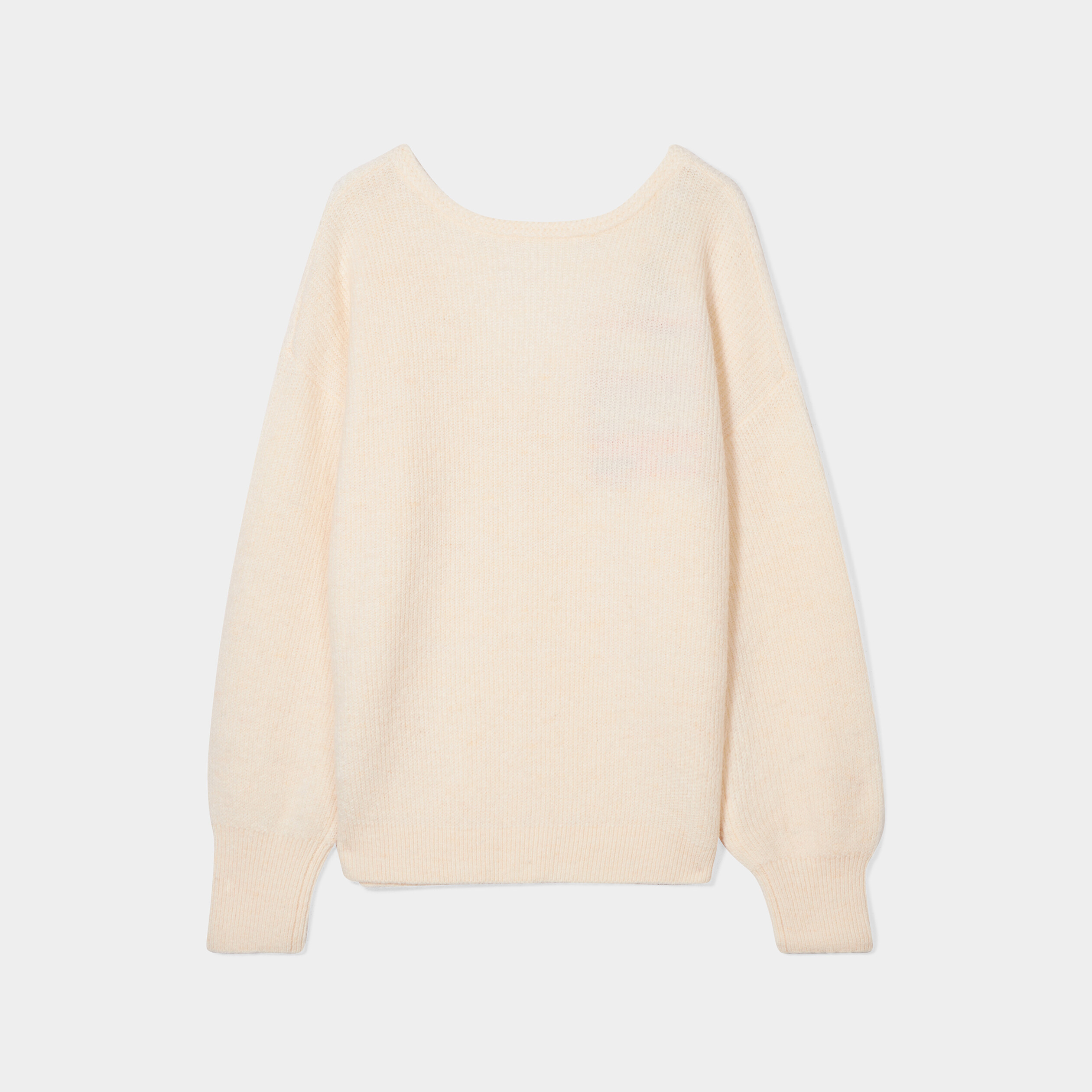 Pull réversible dos col en V creme femme