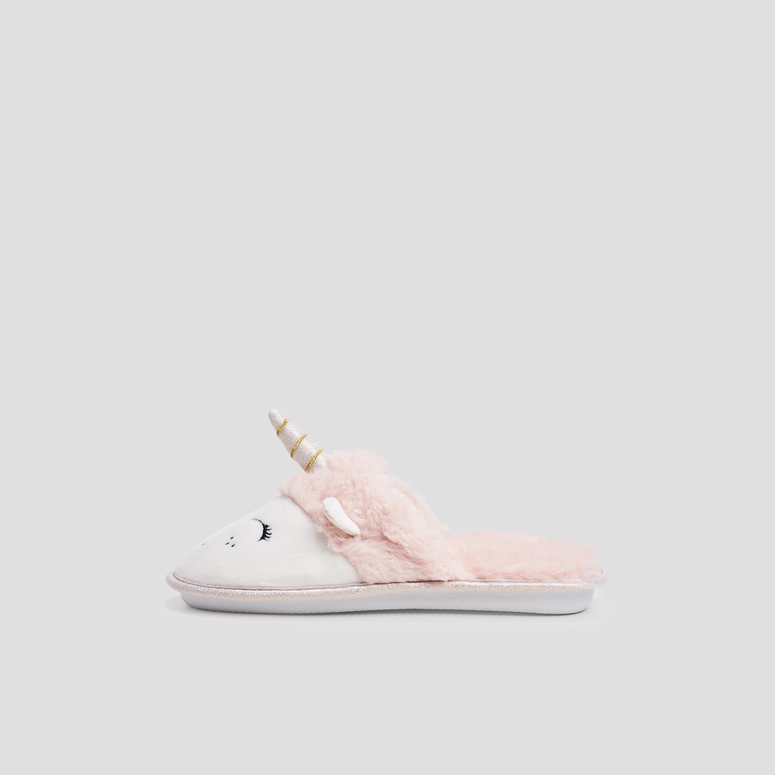 Chaussons mules fantaisie rose femme