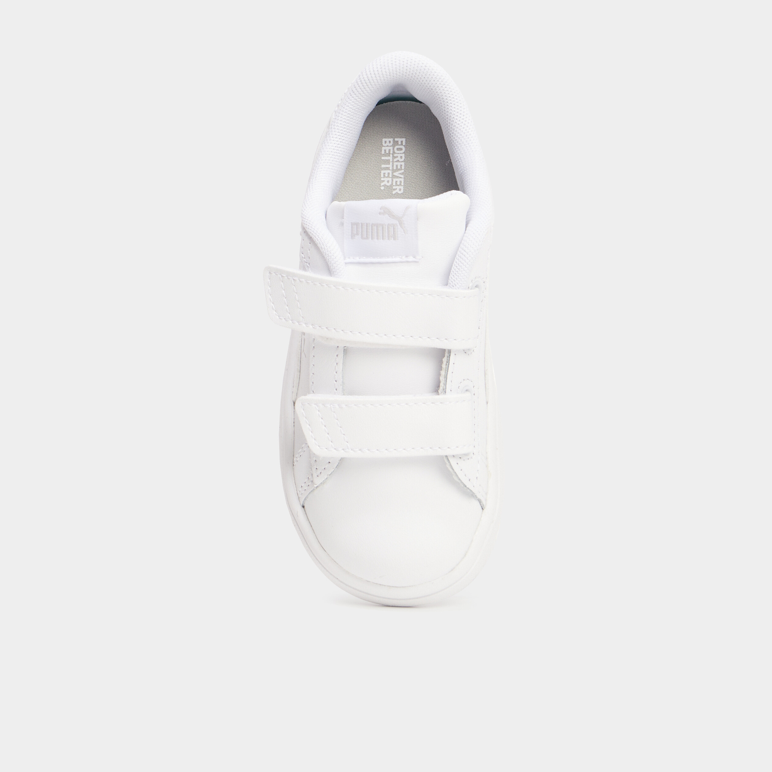 Tennis basses à scratchs Puma Smash blanc garçon