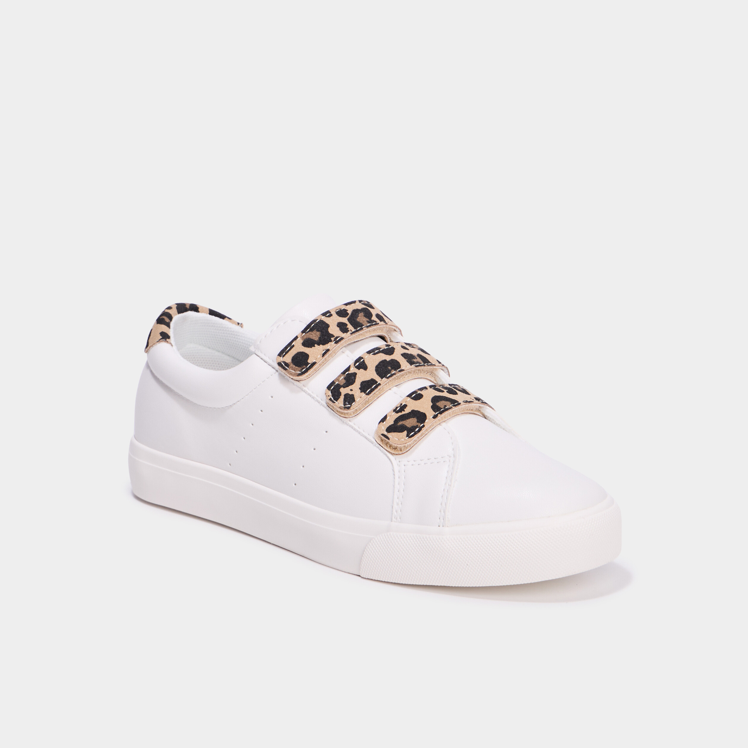 Baskets &agrave; scratchs blanc femme