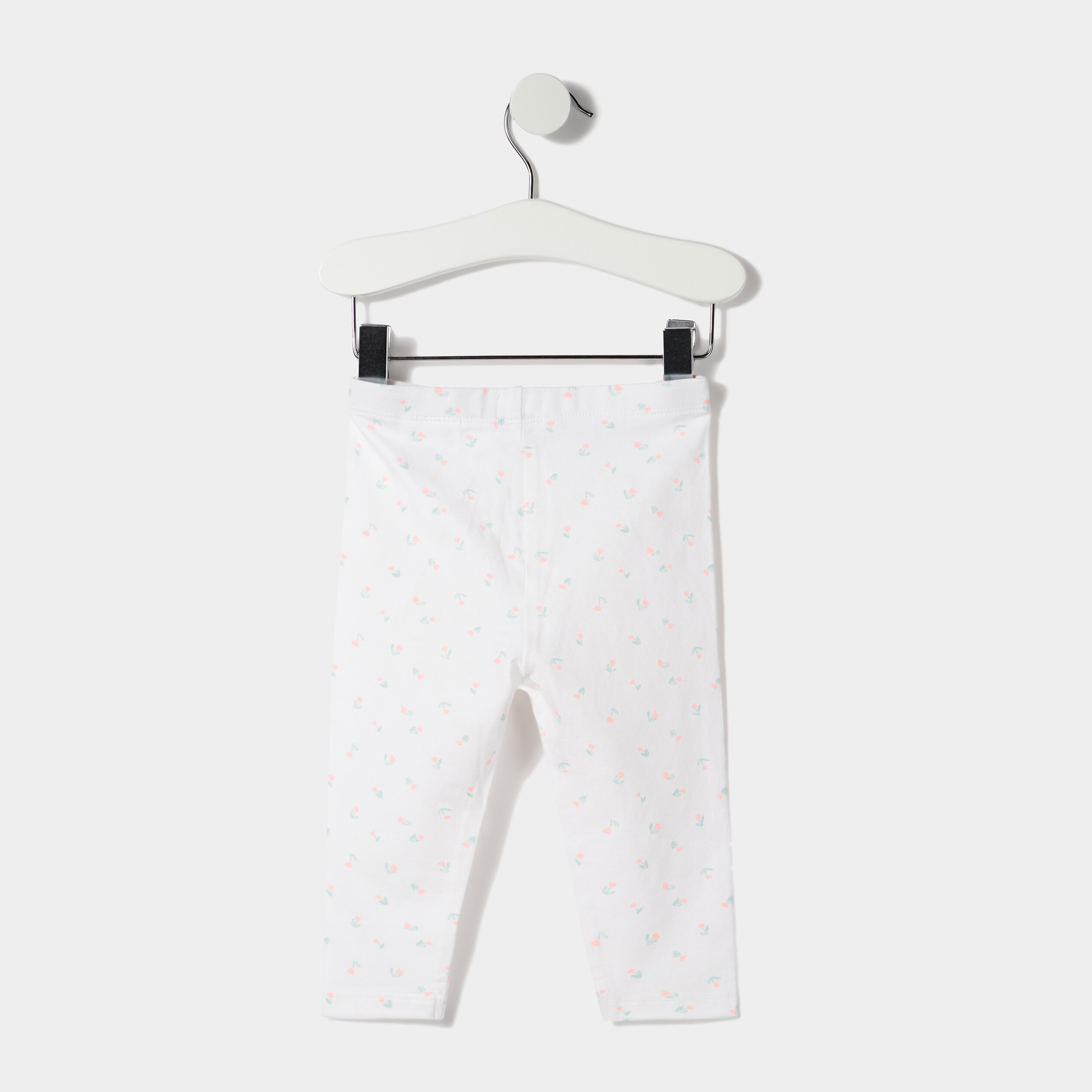 Lot 2 leggings en coton taille standard blanc bébé fille