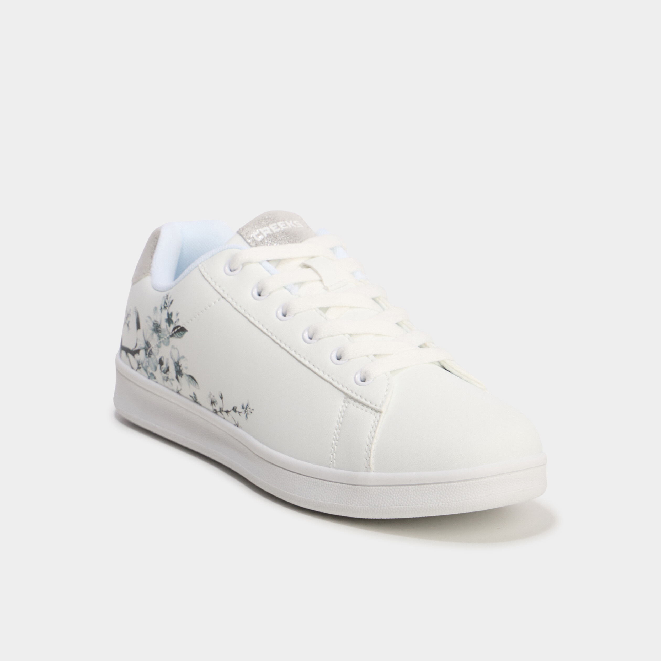 tennis basses a lacets creeks gris argent femme Tennis basses à lacets Creeks gris argent femme