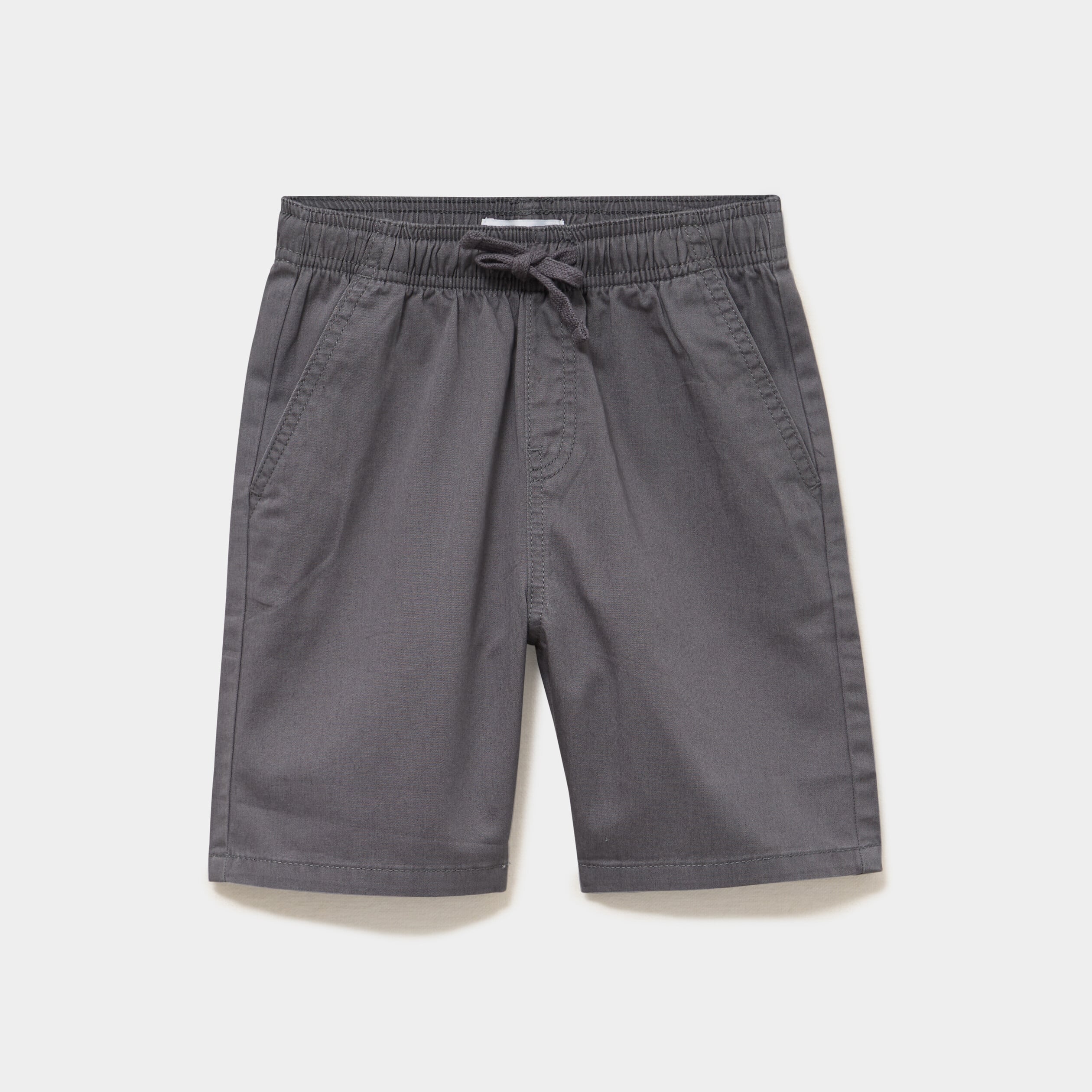 Bermuda short loose &eacute;lastiqu&eacute; coton gris fonc&eacute; gar&ccedil;on