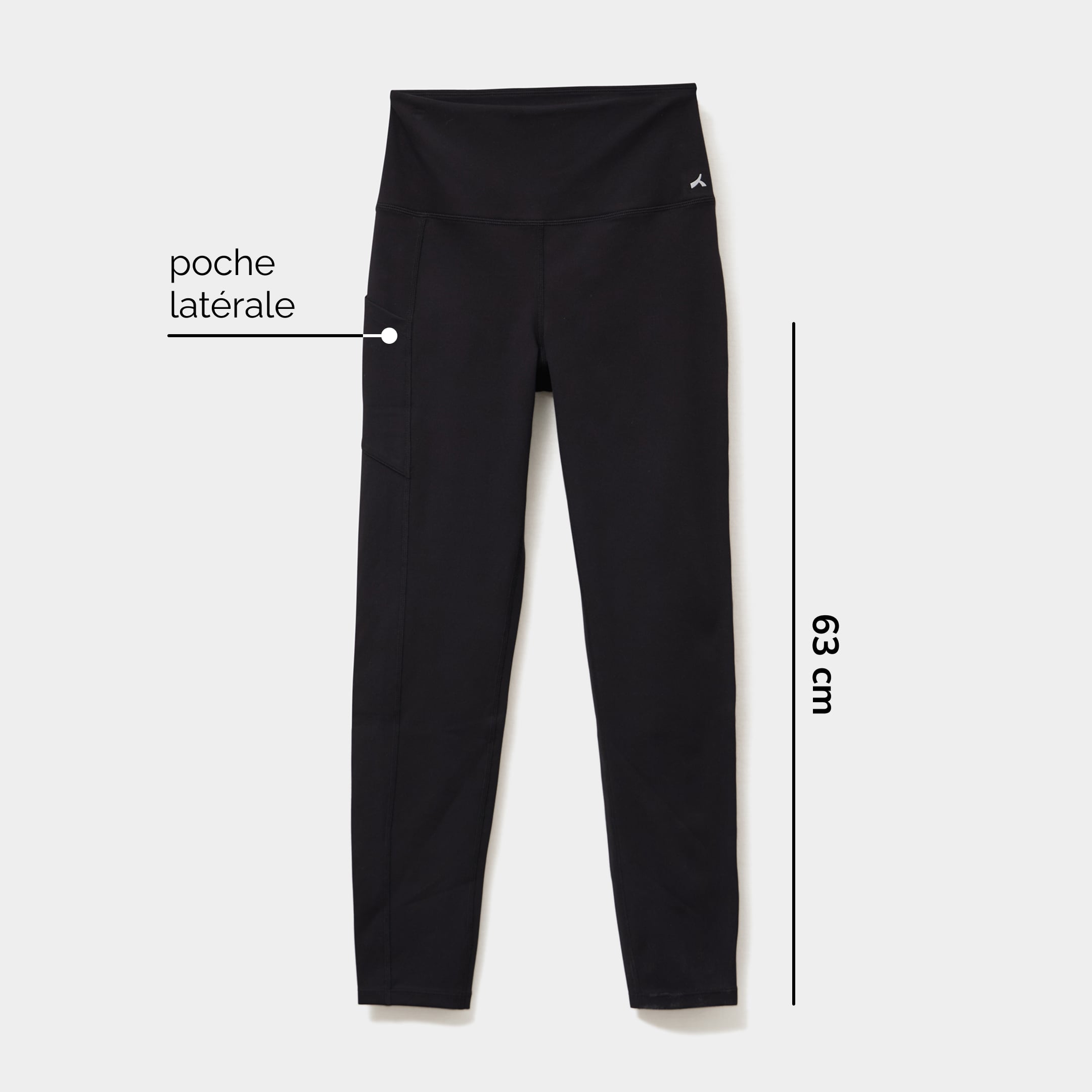 Legging de sport taille haute noir femme
