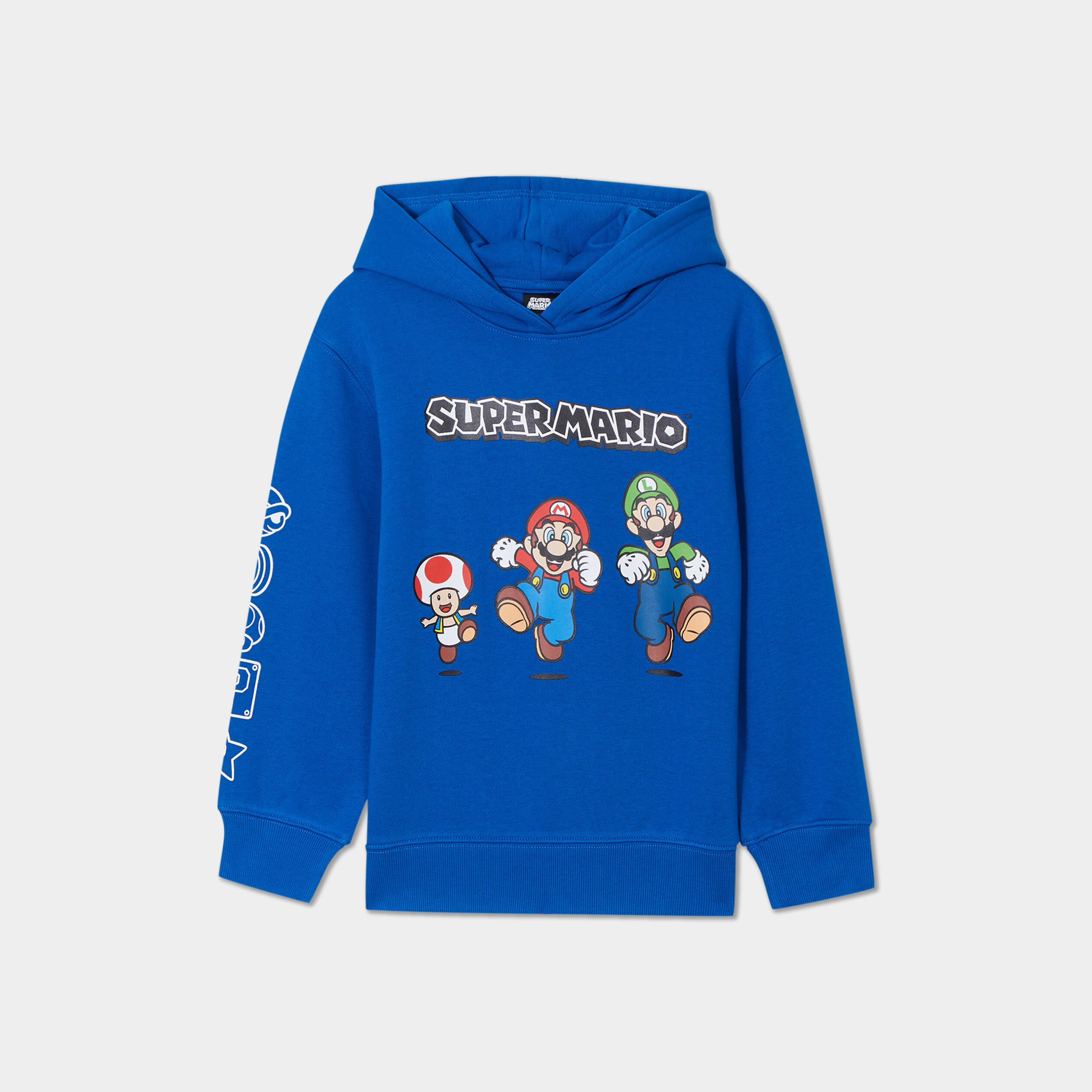 Sweat a capuche hoodie Super Mario bleu garcon