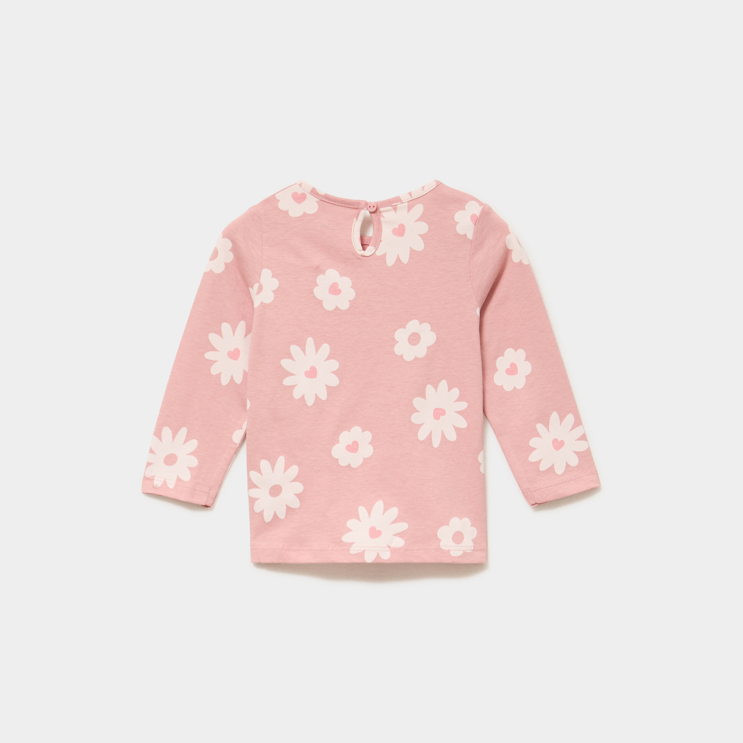 T-shirt manches longues coton rose b&eacute;b&eacute; fille