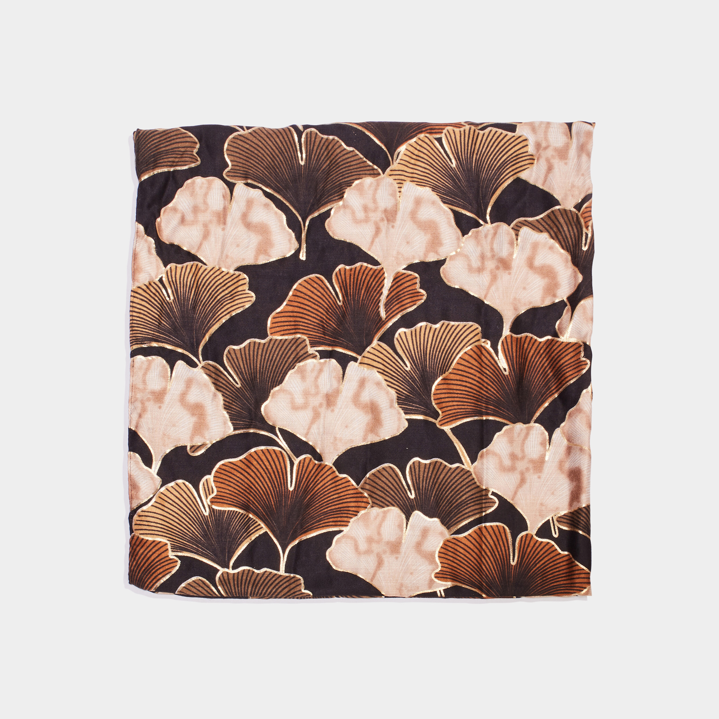 Foulard bords &agrave; franges fines noir femme