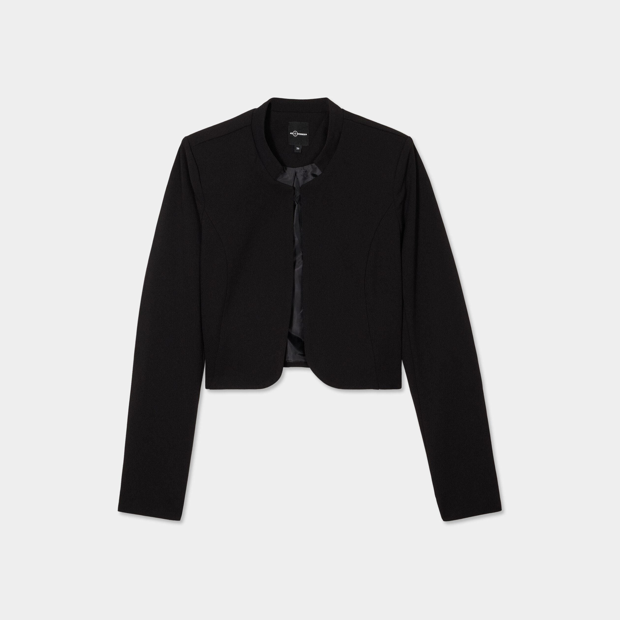 Veste boléro stretch manches longues noir femme