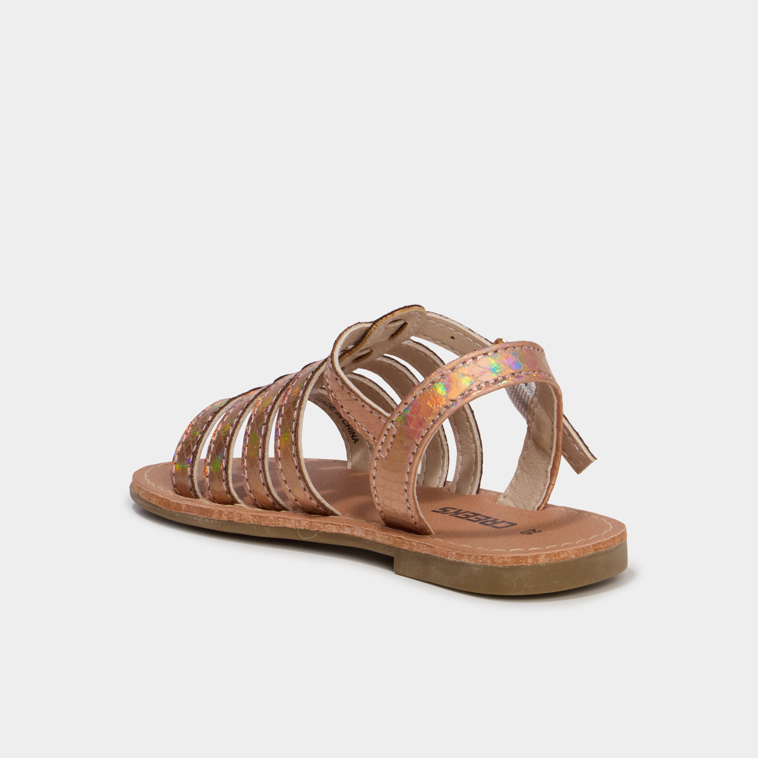 Sandales &agrave; multibrides couleur argent fille