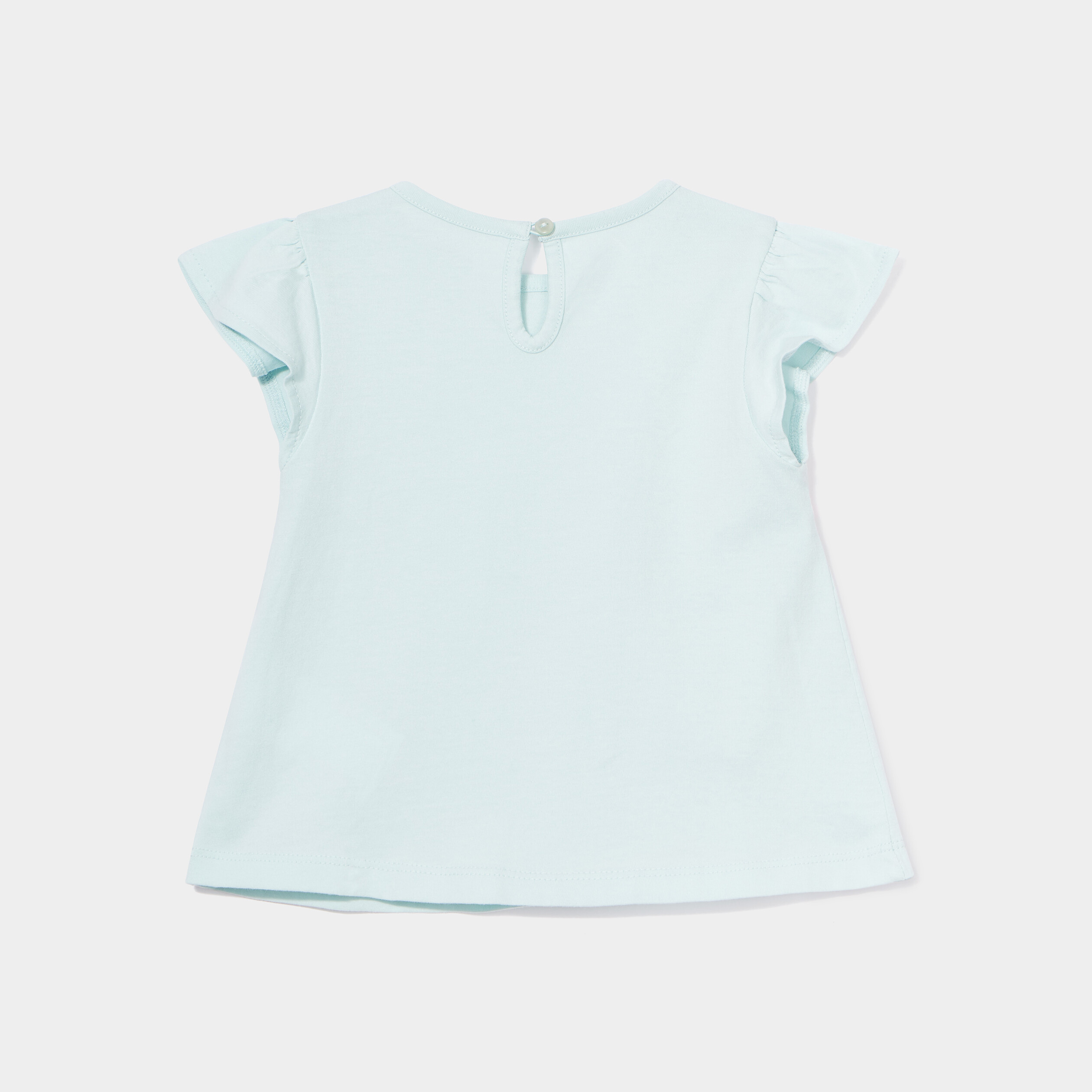 t shirt broderie manches courtes creeks bleu turquoise bebef T-shirt broderie manches courtes Creeks bleu turquoise bébé fille