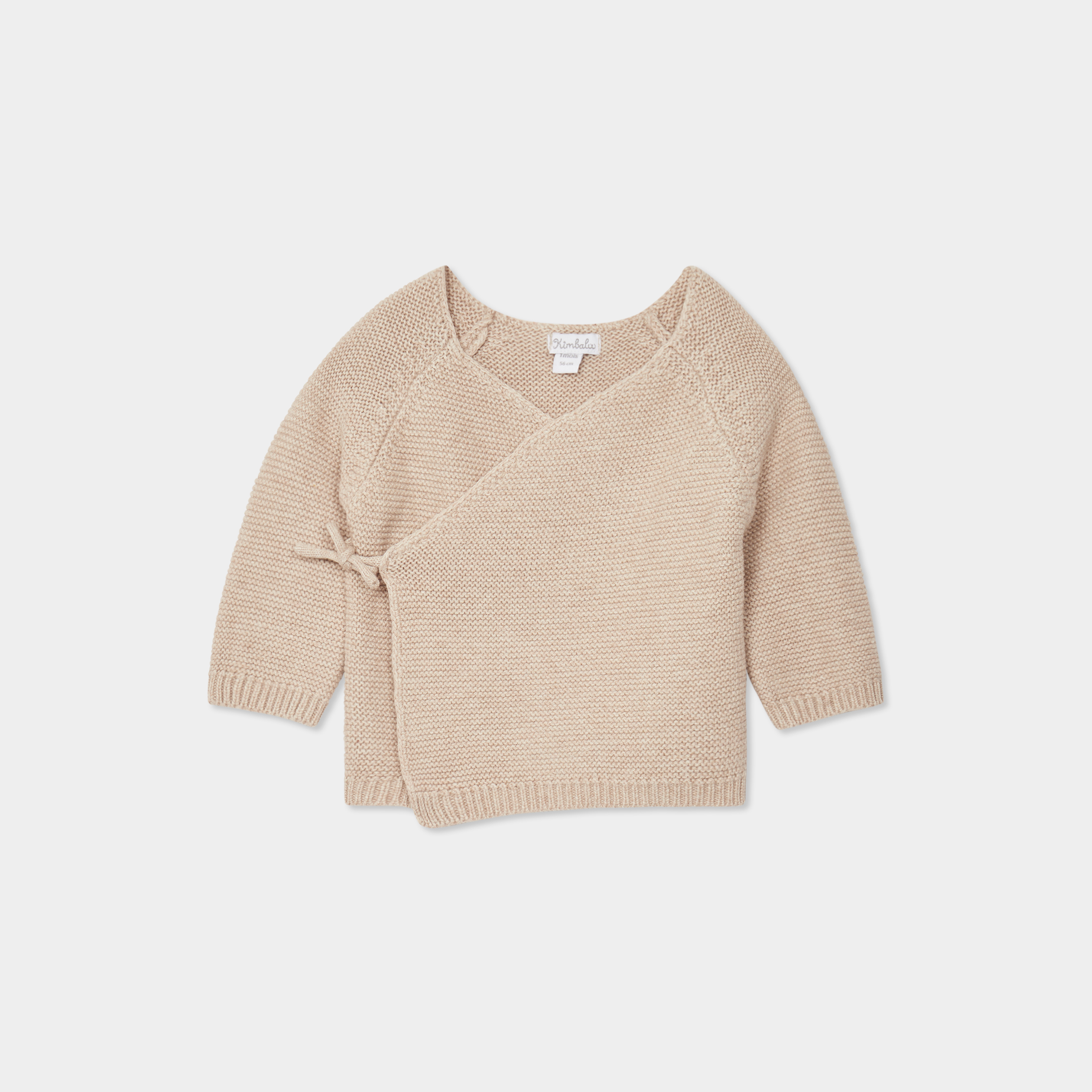 brassiere naissance tricot nouee coton taupe bebe Brassière naissance tricot nouée coton taupe bébé