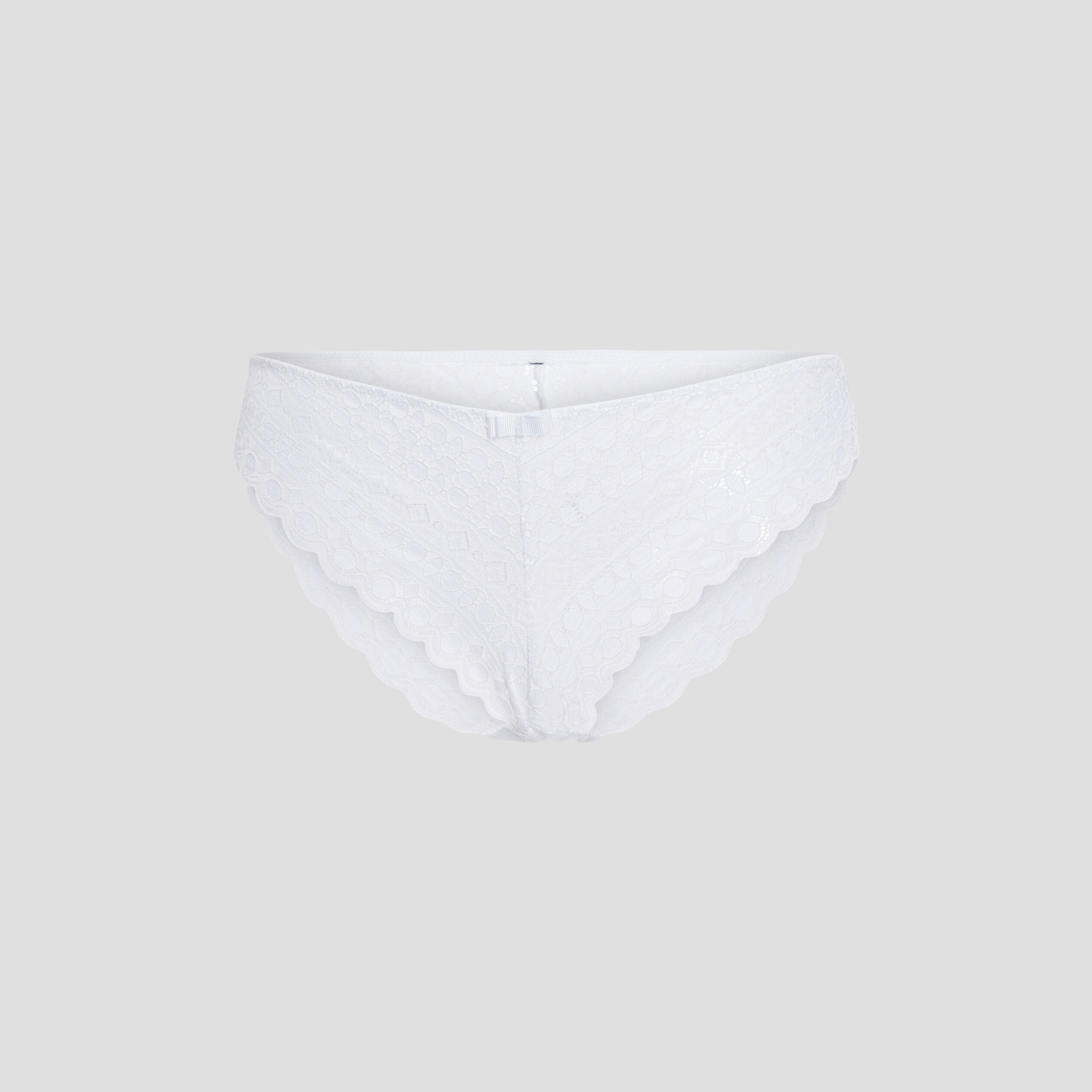 Culotte en dentelle taille &eacute;lastiqu&eacute;e blanc femme