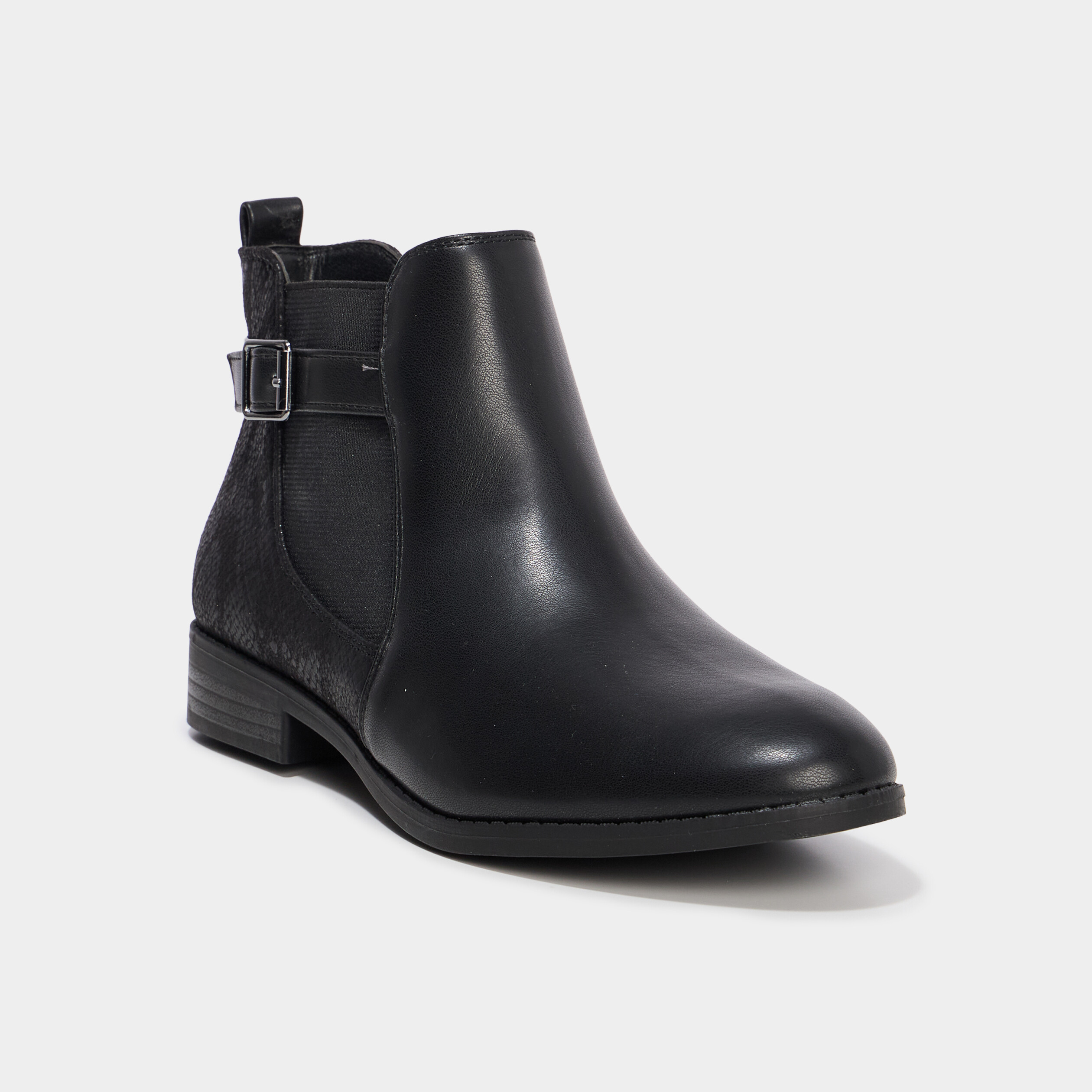 Bottines chelsea avec boucles noir femme