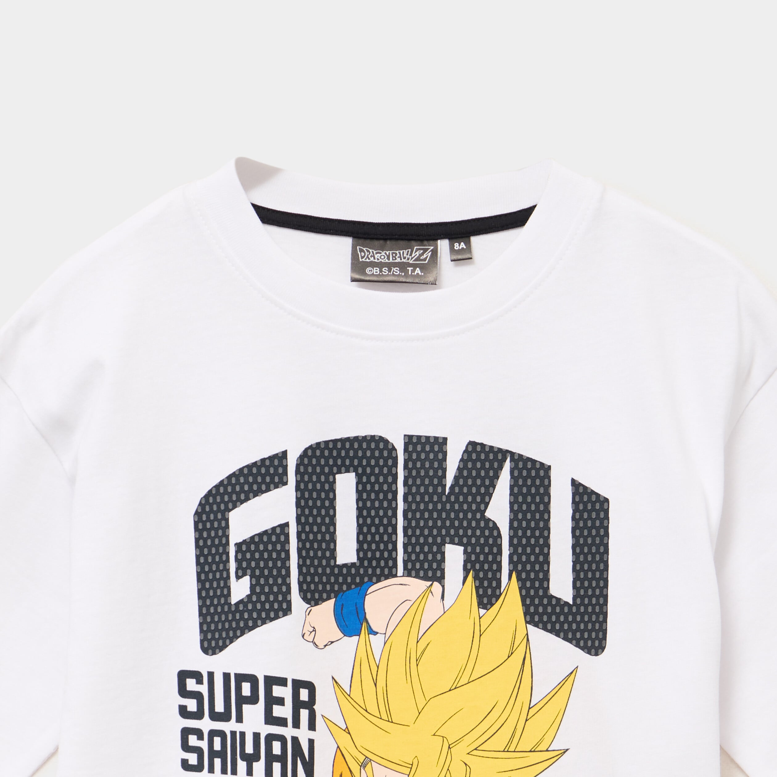 T-shirt manches courtes Dragon Ball Z blanc gar&ccedil;on