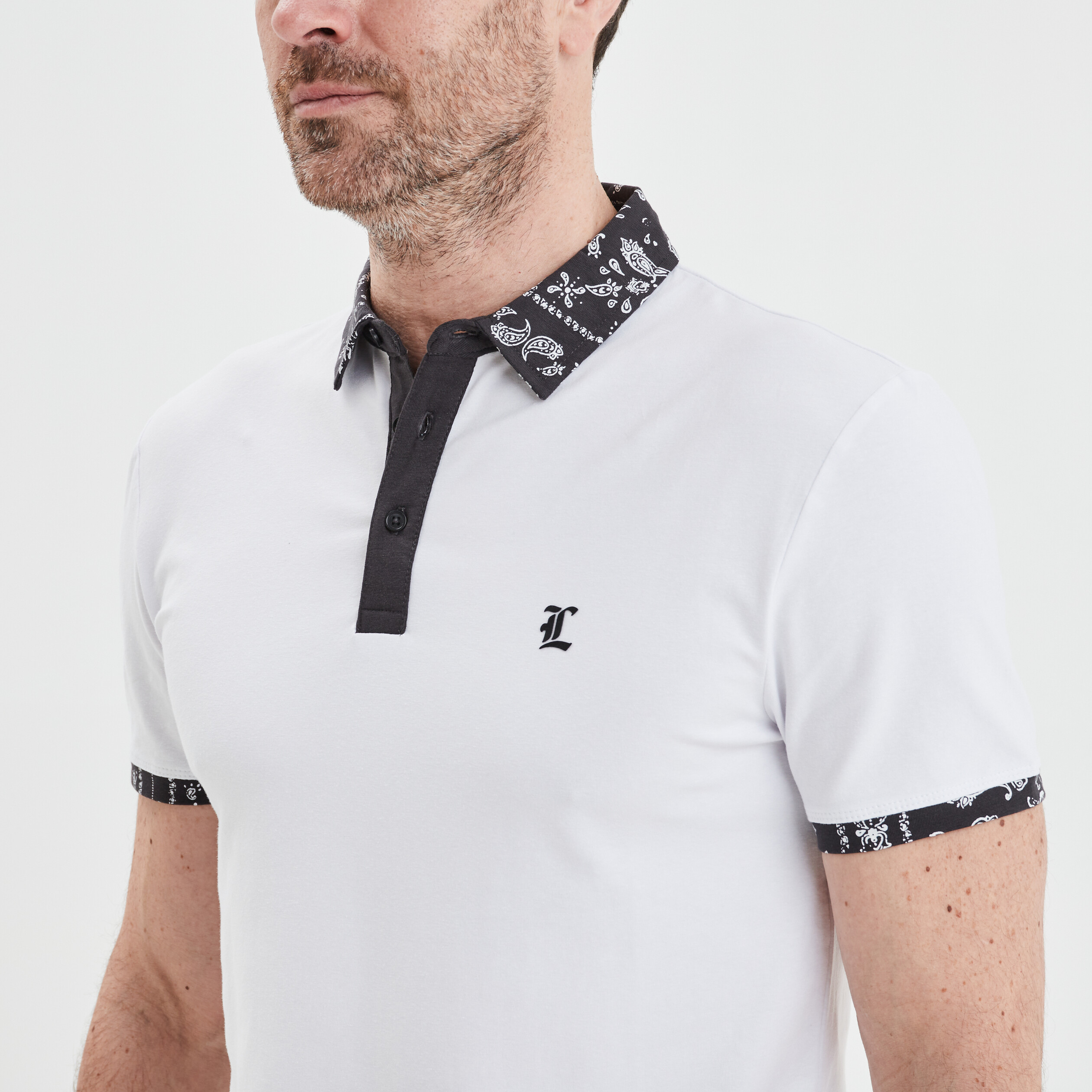 Polo droit manches courtes coton Liberto blanc homme