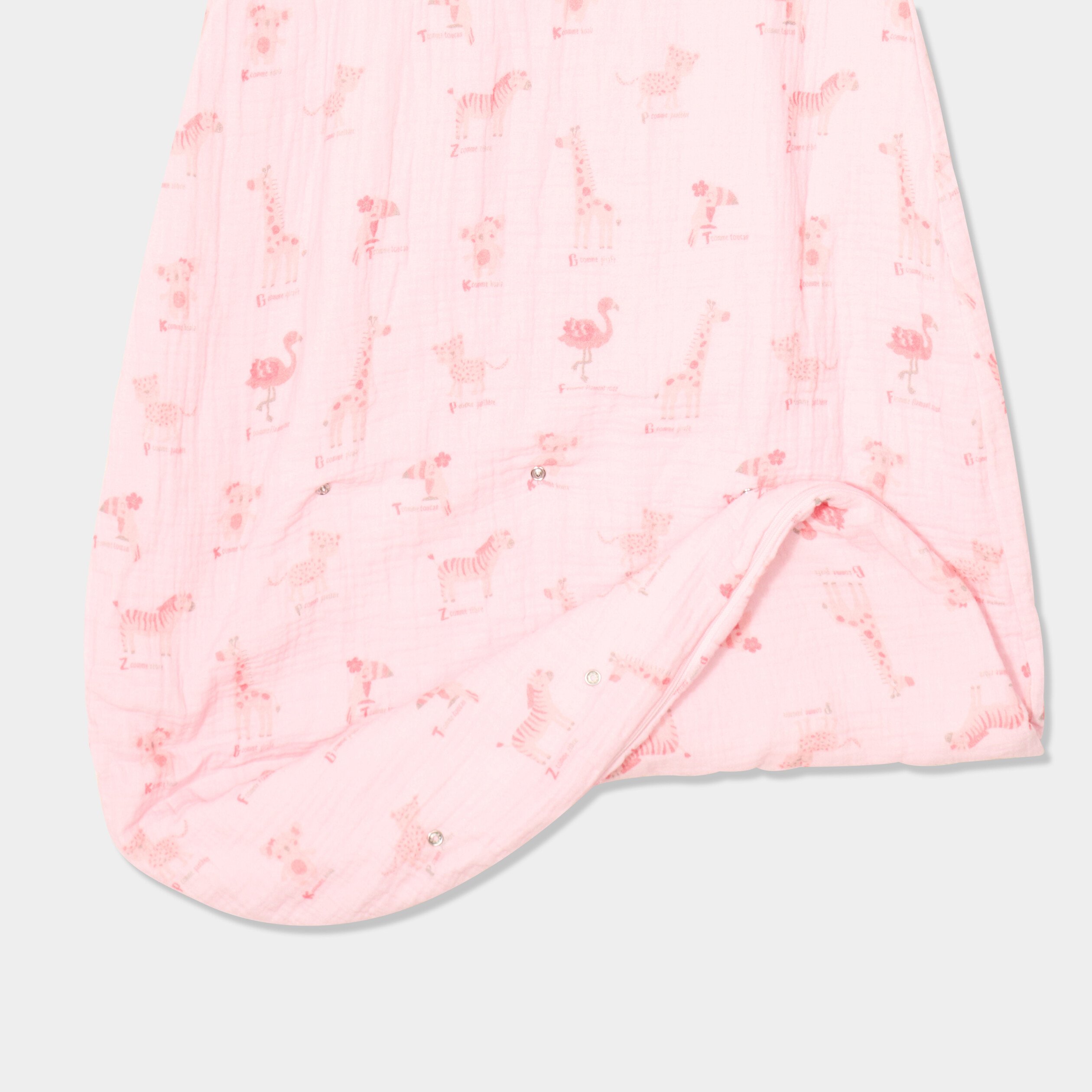 gigoteuse ajustable gaze de coton tog 1 rose clair bebef Gigoteuse ajustable gaze de coton TOG 1 rose clair bébé fille