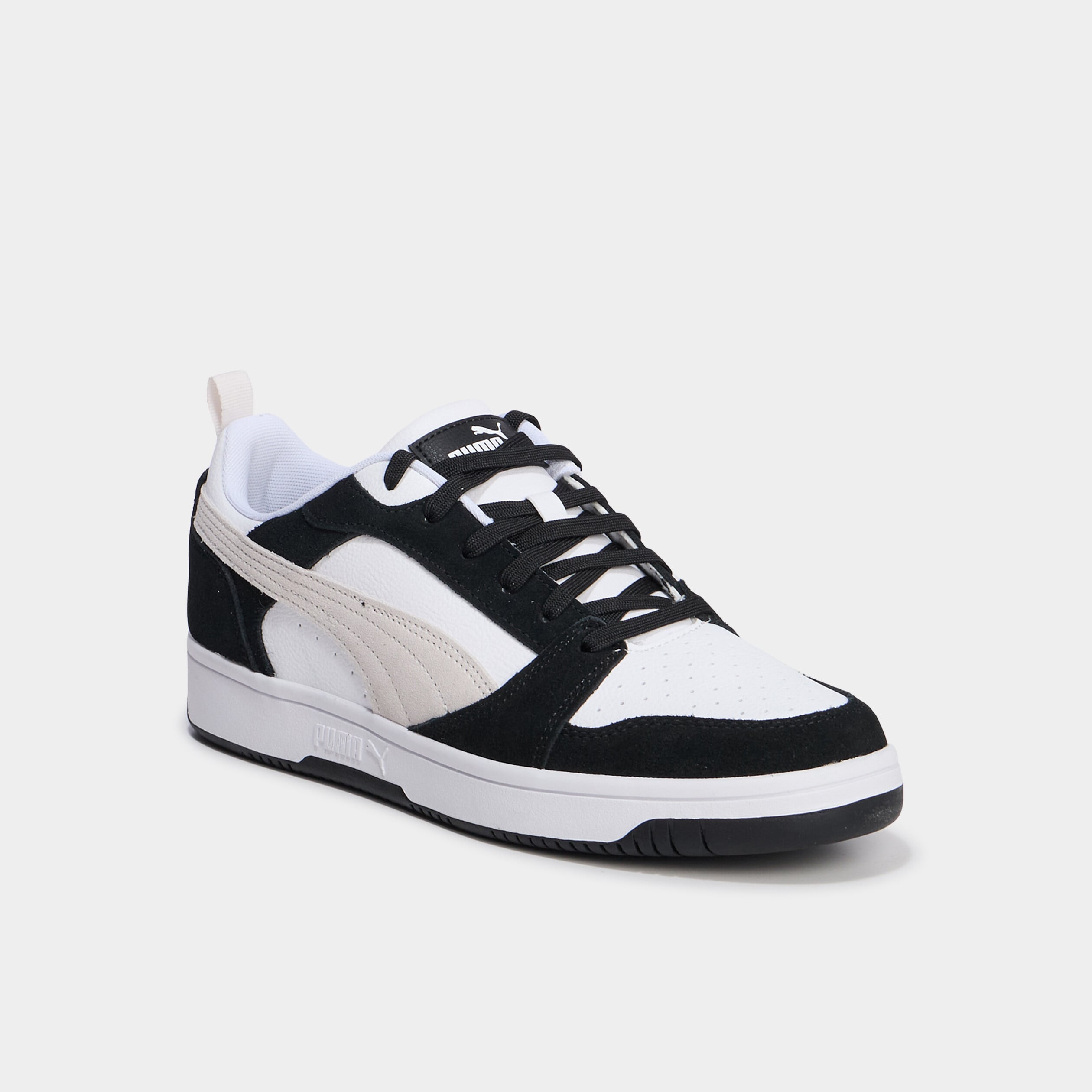 Tennis &agrave; lacets en cuir Puma Rebound V6 noir homme