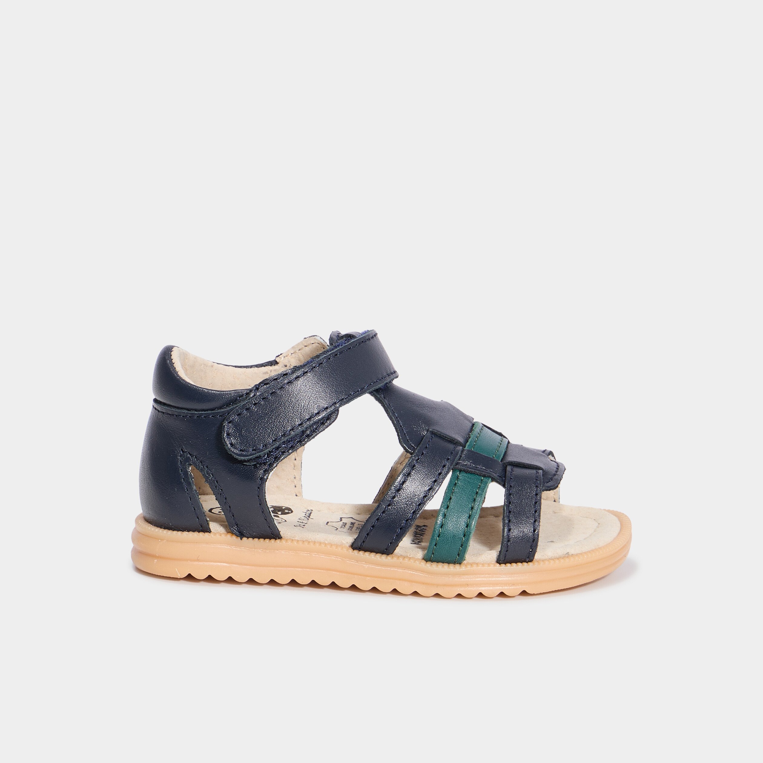 sandales en cuir bleu marine bebeg Sandales en cuir bleu marine bébé garçon