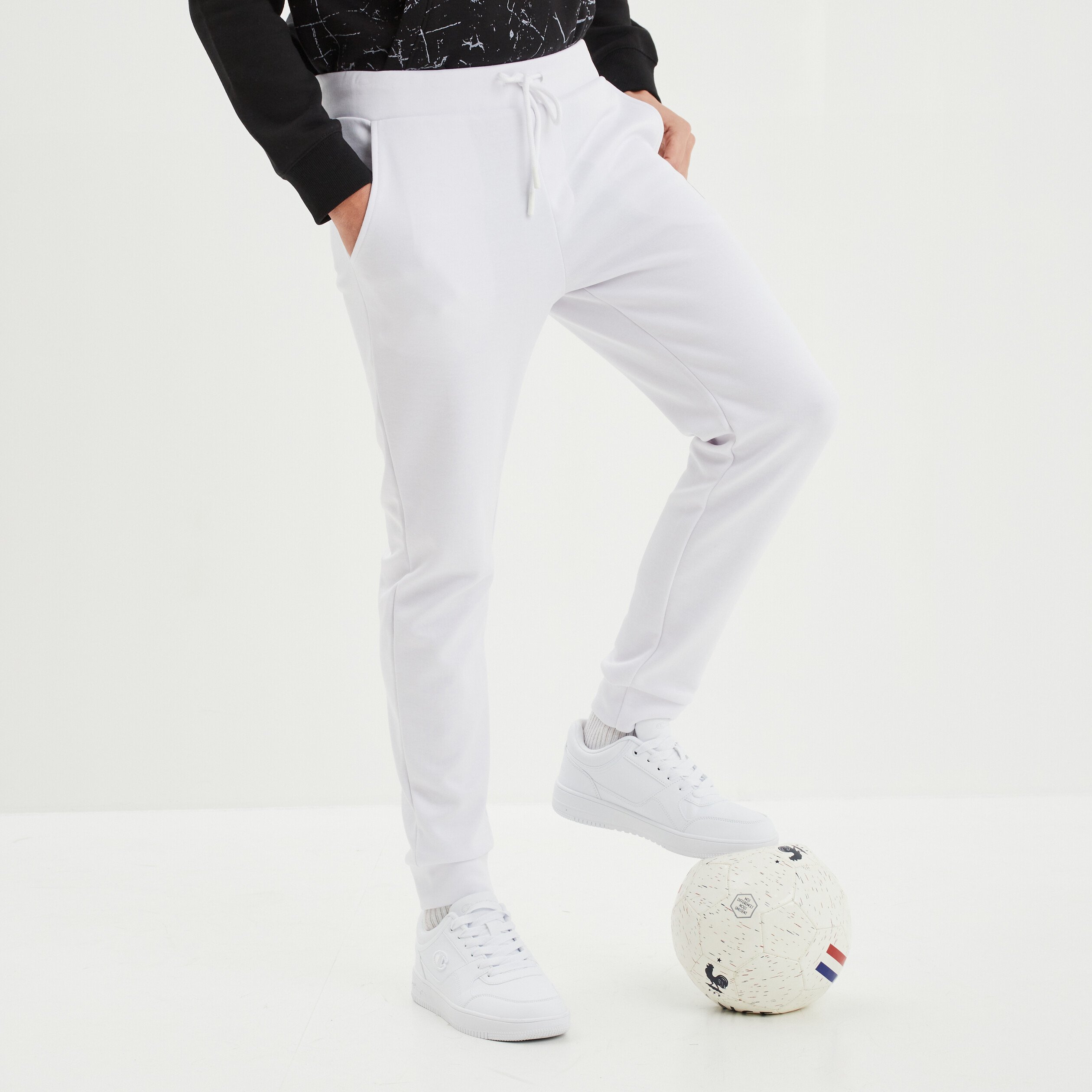 Jogging homme sarouel blanc 20, MonsieurMode