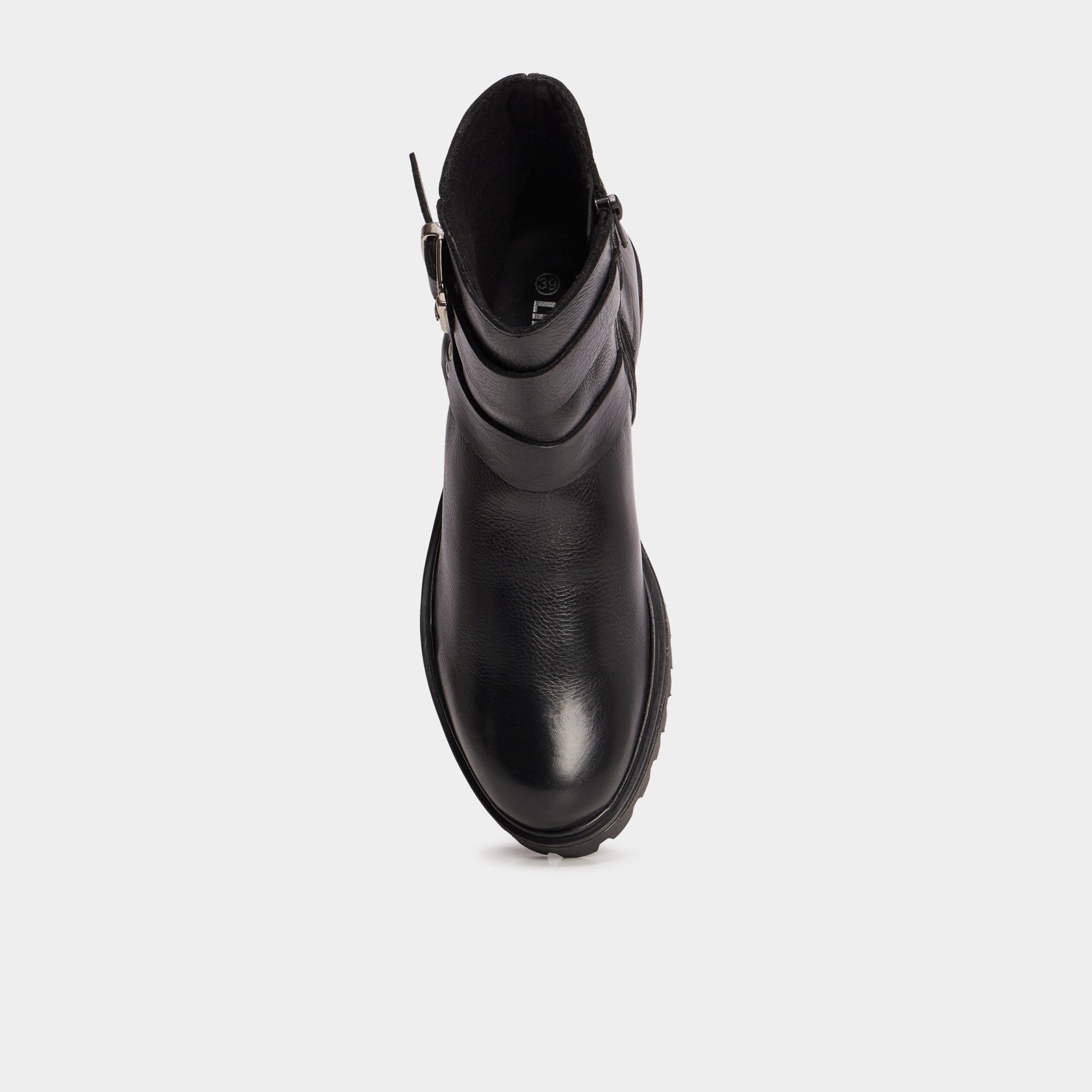 Bottines en cuir zippee Liberto noir femme