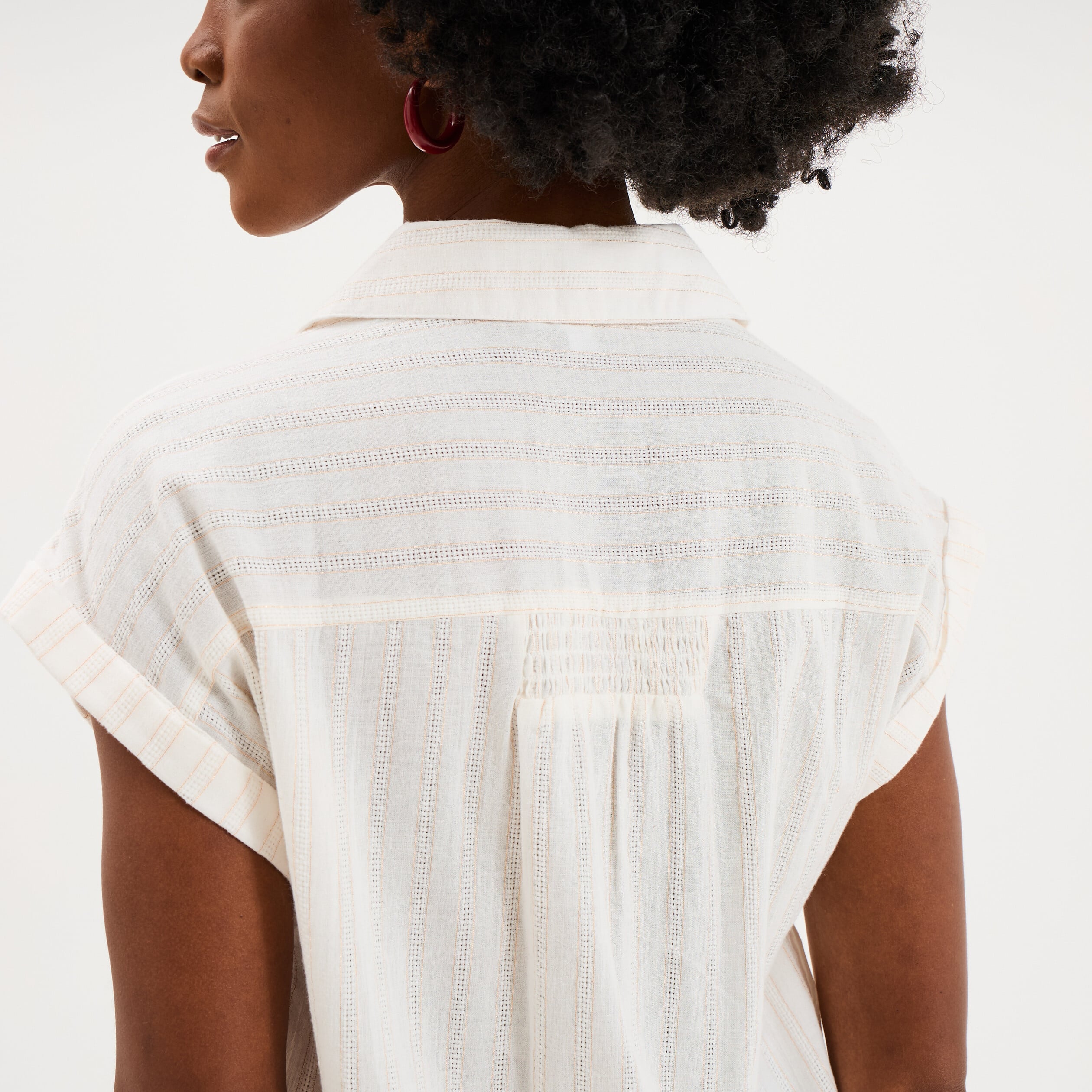 Blouse manches courtes blanc femme