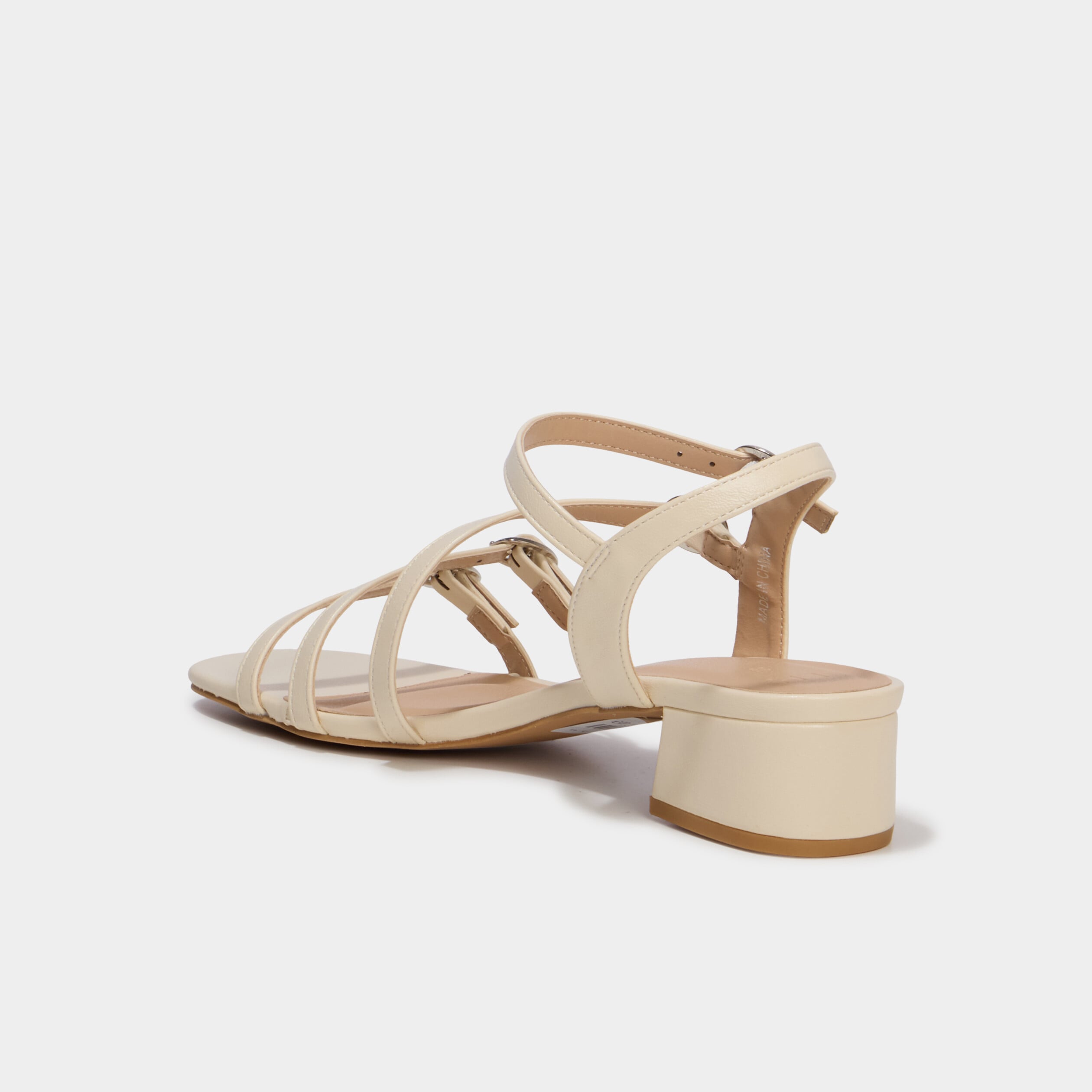 Sandales multibrides &agrave; talons blanc femme