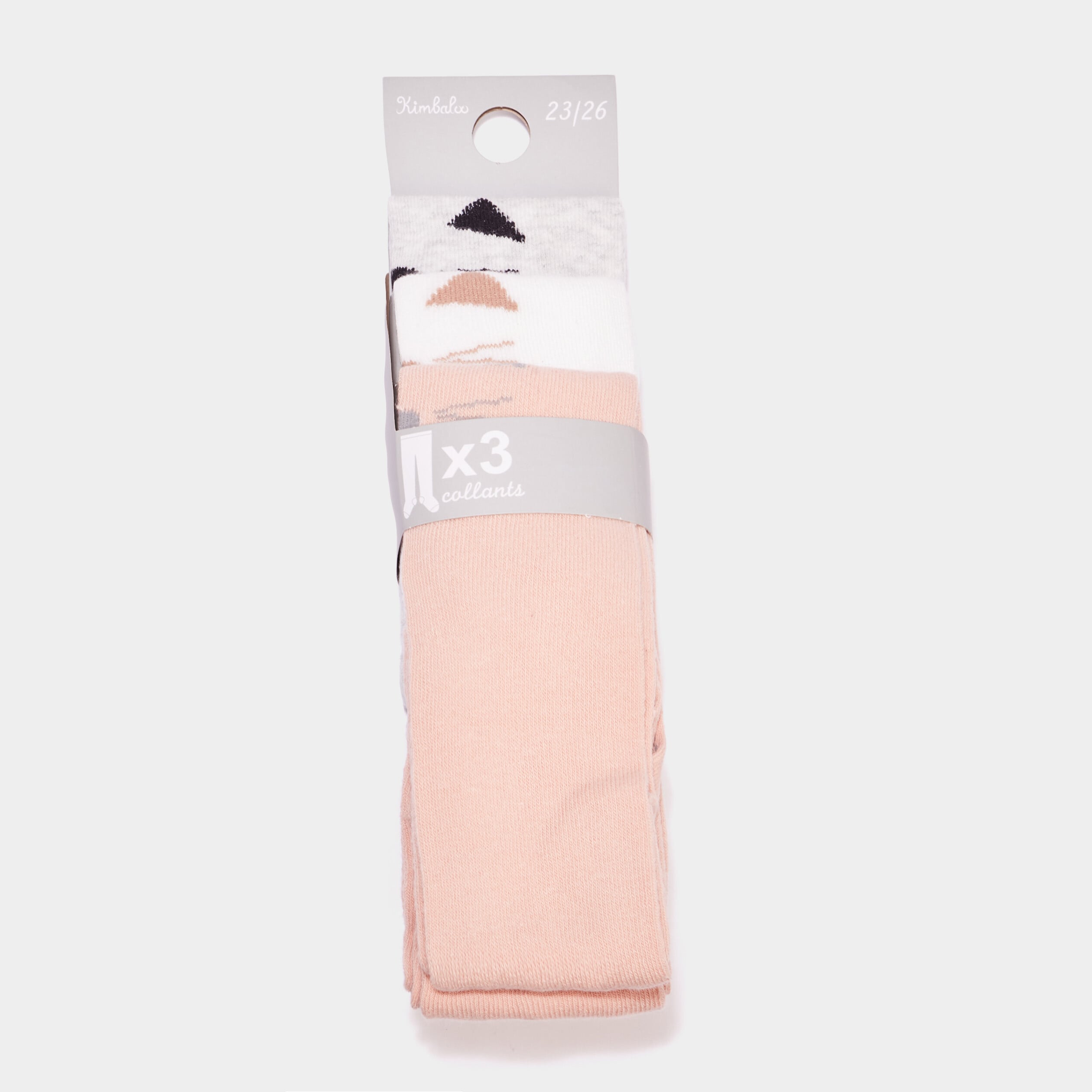 Lot 3 collants opaques coton multicolore b&eacute;b&eacute; fille