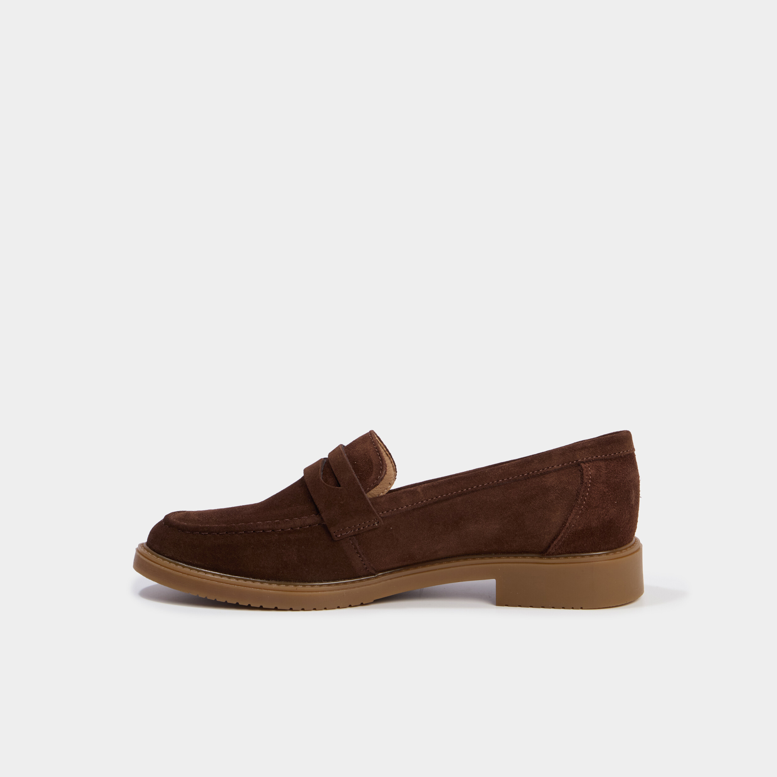 Mocassins en cuir marron femme