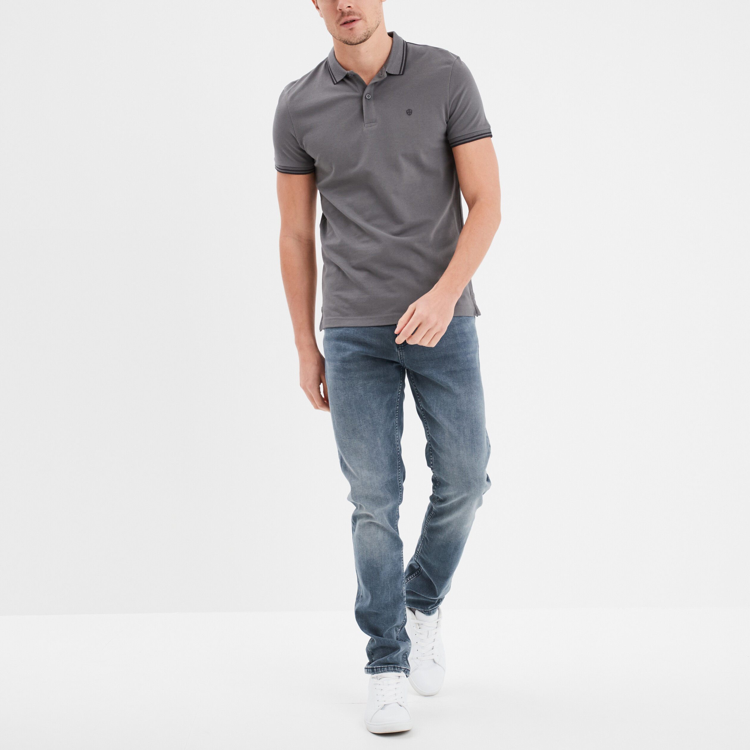 jeans straight 5 poches liberto bleu gris homme Jeans straight 5 poches Liberto bleu gris homme