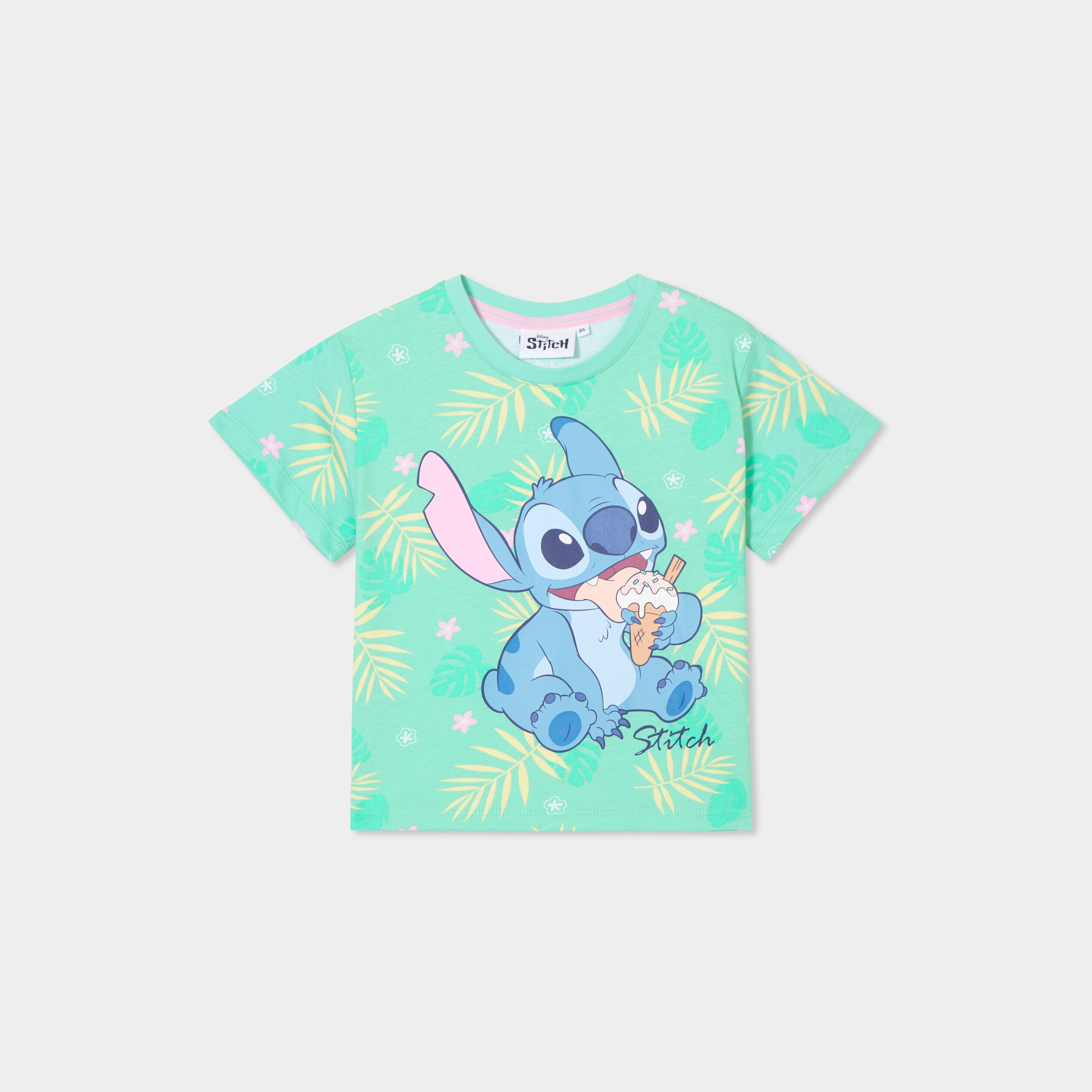 t shirt cropped manches courtes stitch multicolore fille T-shirt cropped manches courtes Stitch multicolore fille