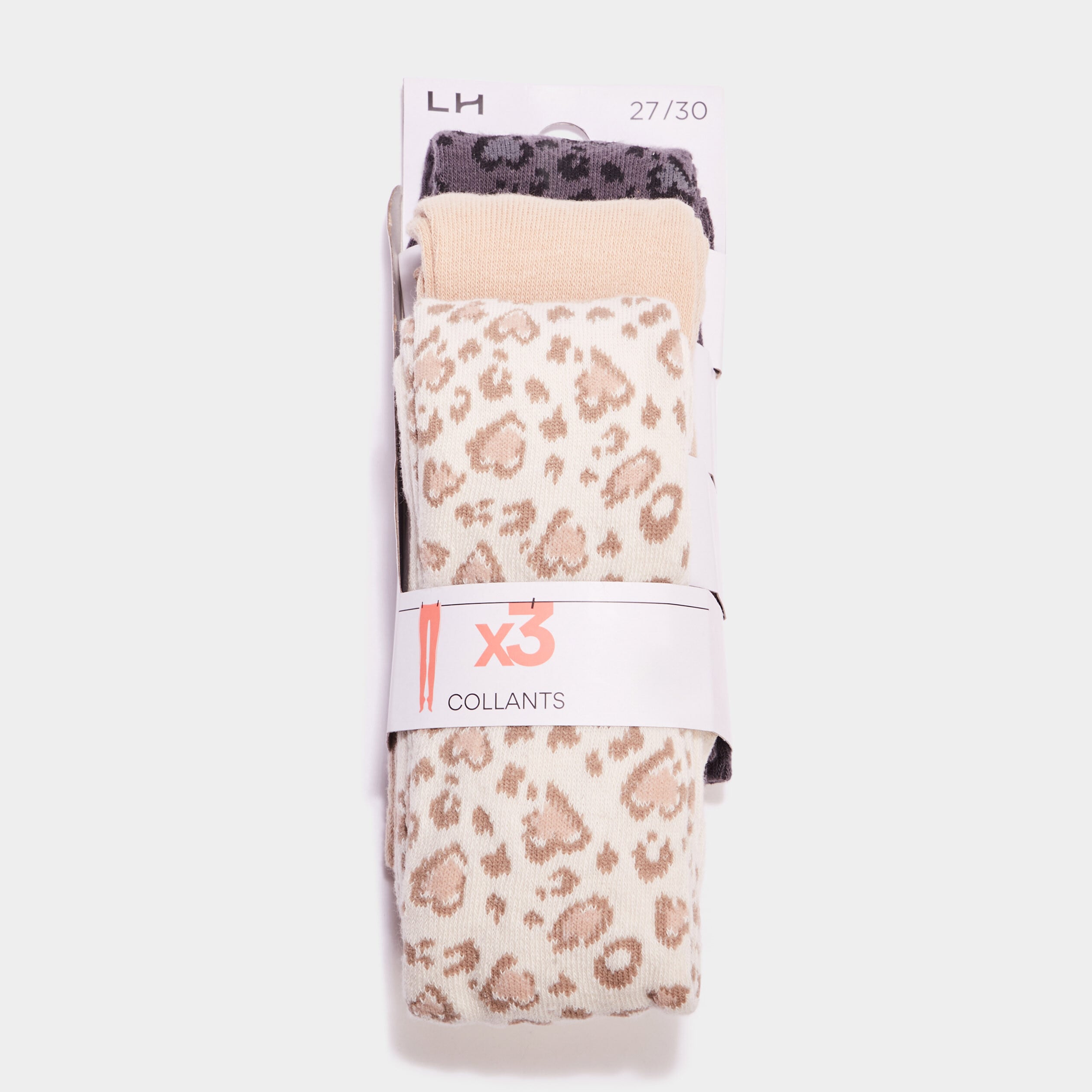 Lot 3 collants opaques coton sable fille