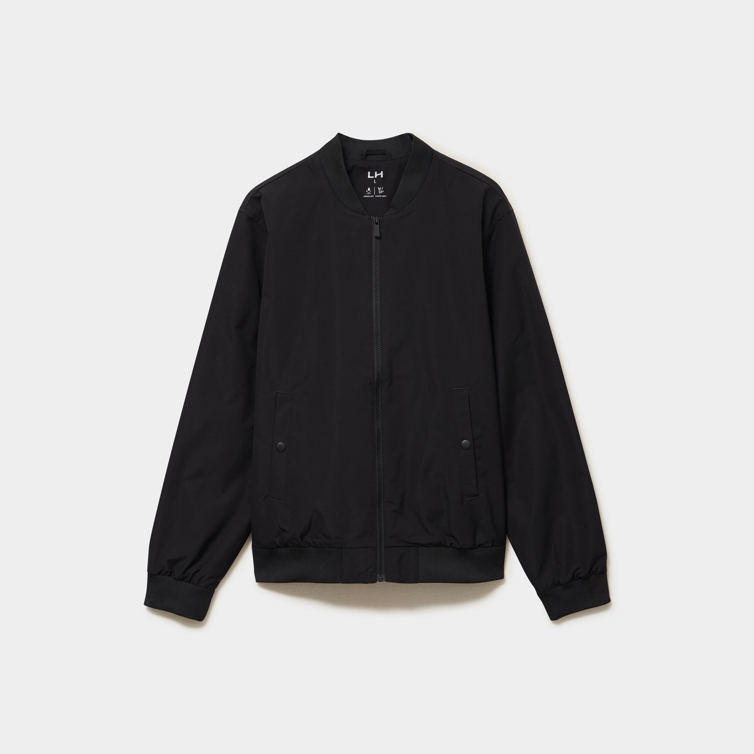 Blouson col teddy d&eacute;perlant noir homme
