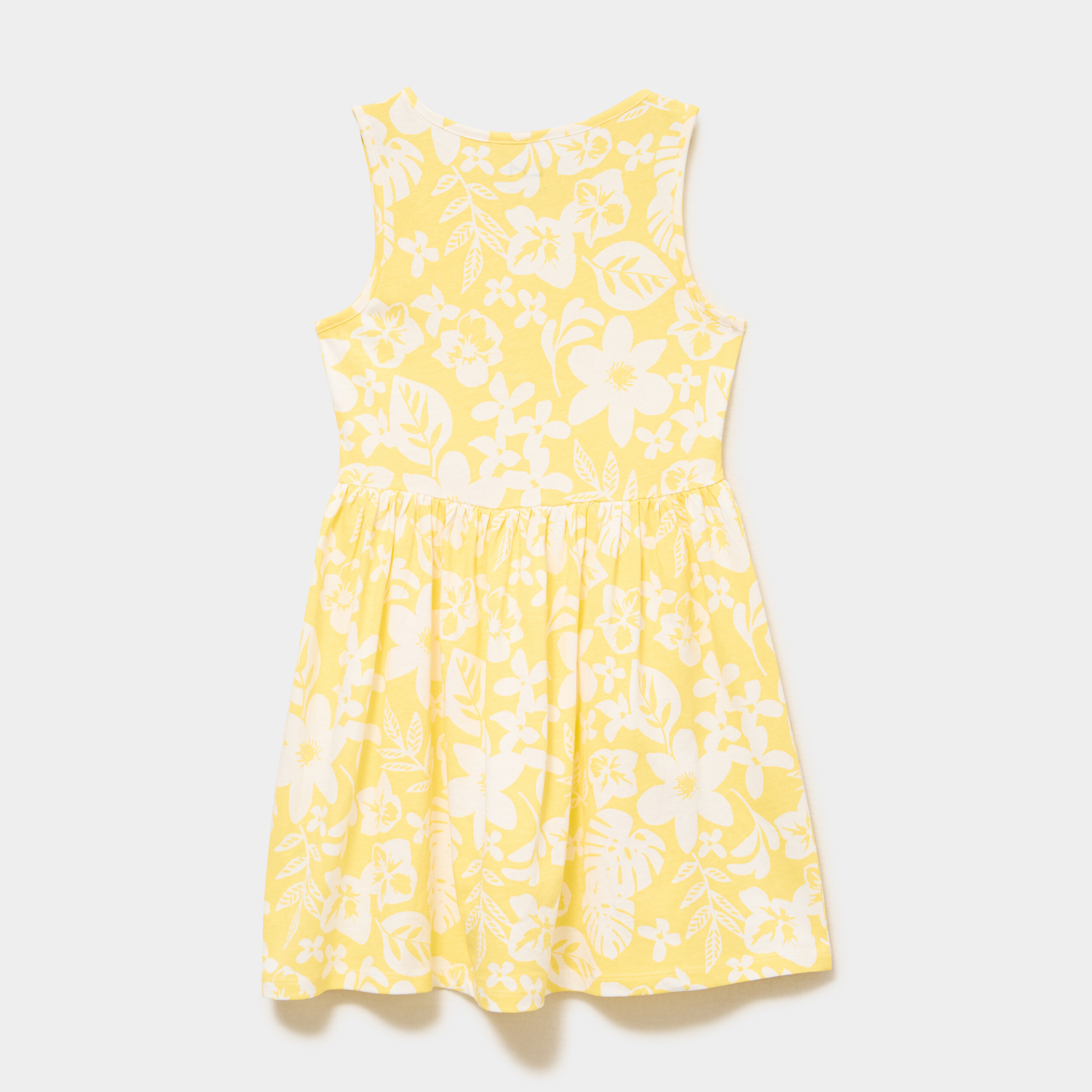 Robe patineuse sans manches coton jaune fille