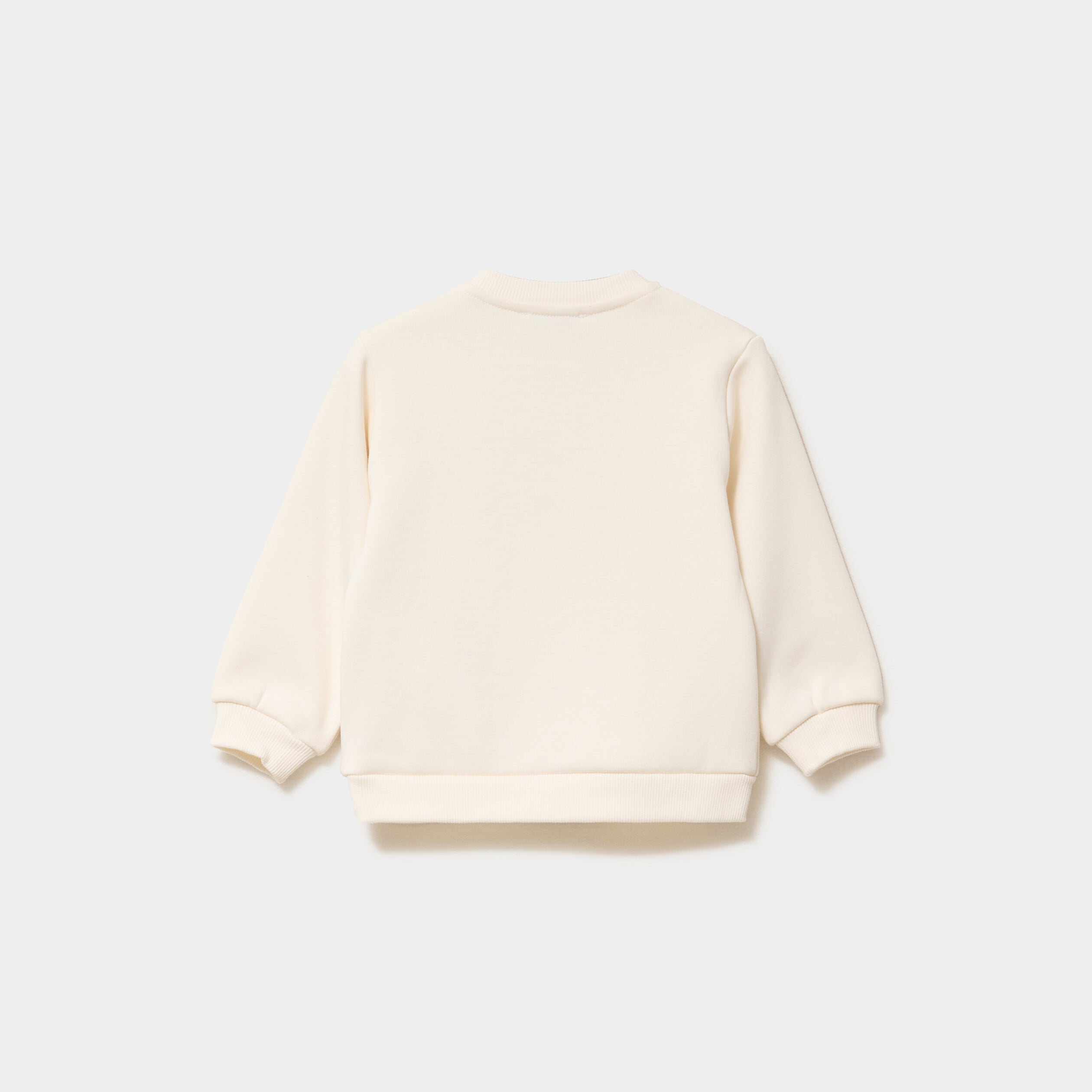 Sweat molletonn&eacute; manches longues ecru b&eacute;b&eacute; gar&ccedil;on
