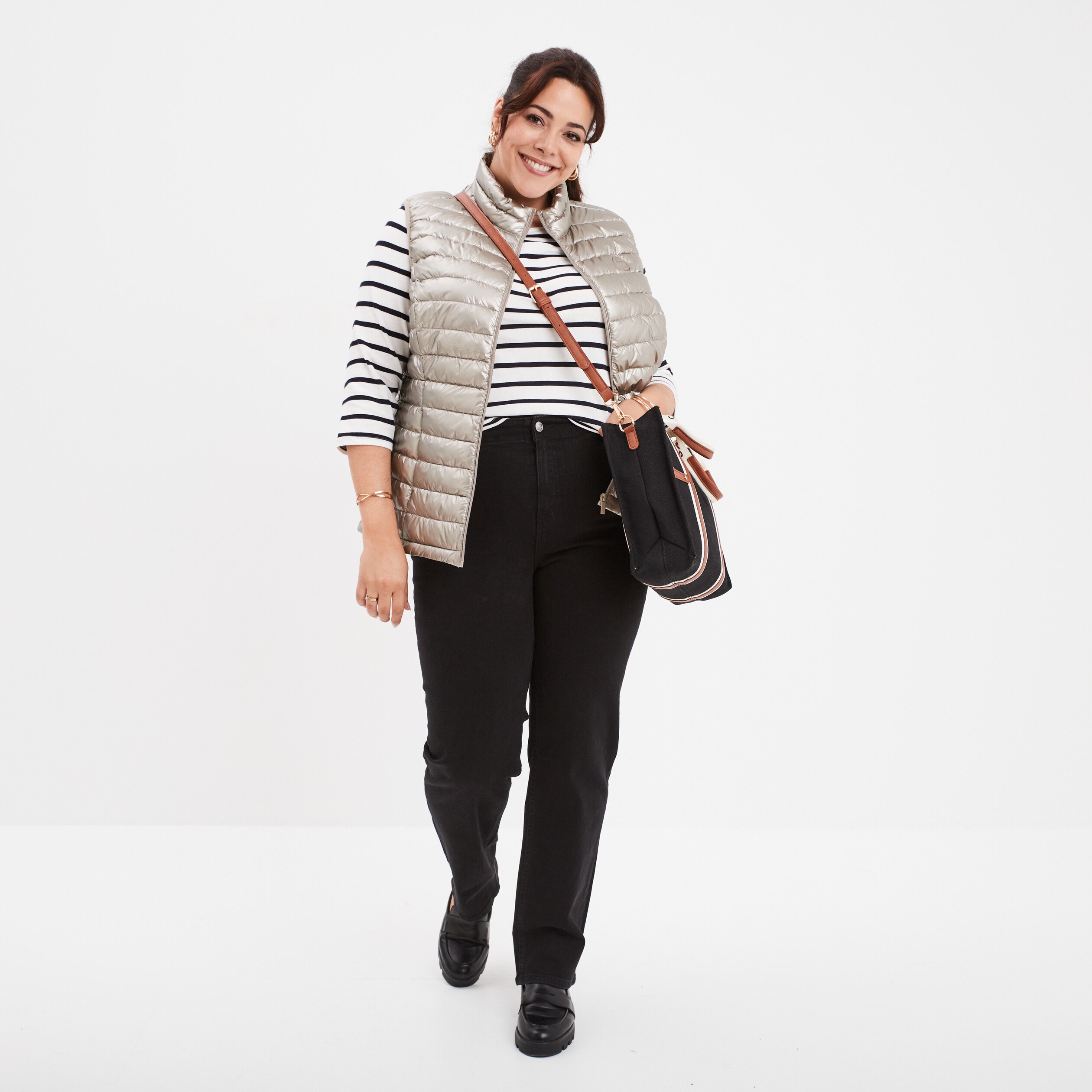 doudoune deperlante sans manches jaune or femmegt Doudoune déperlante sans manches jaune or femme grande taille