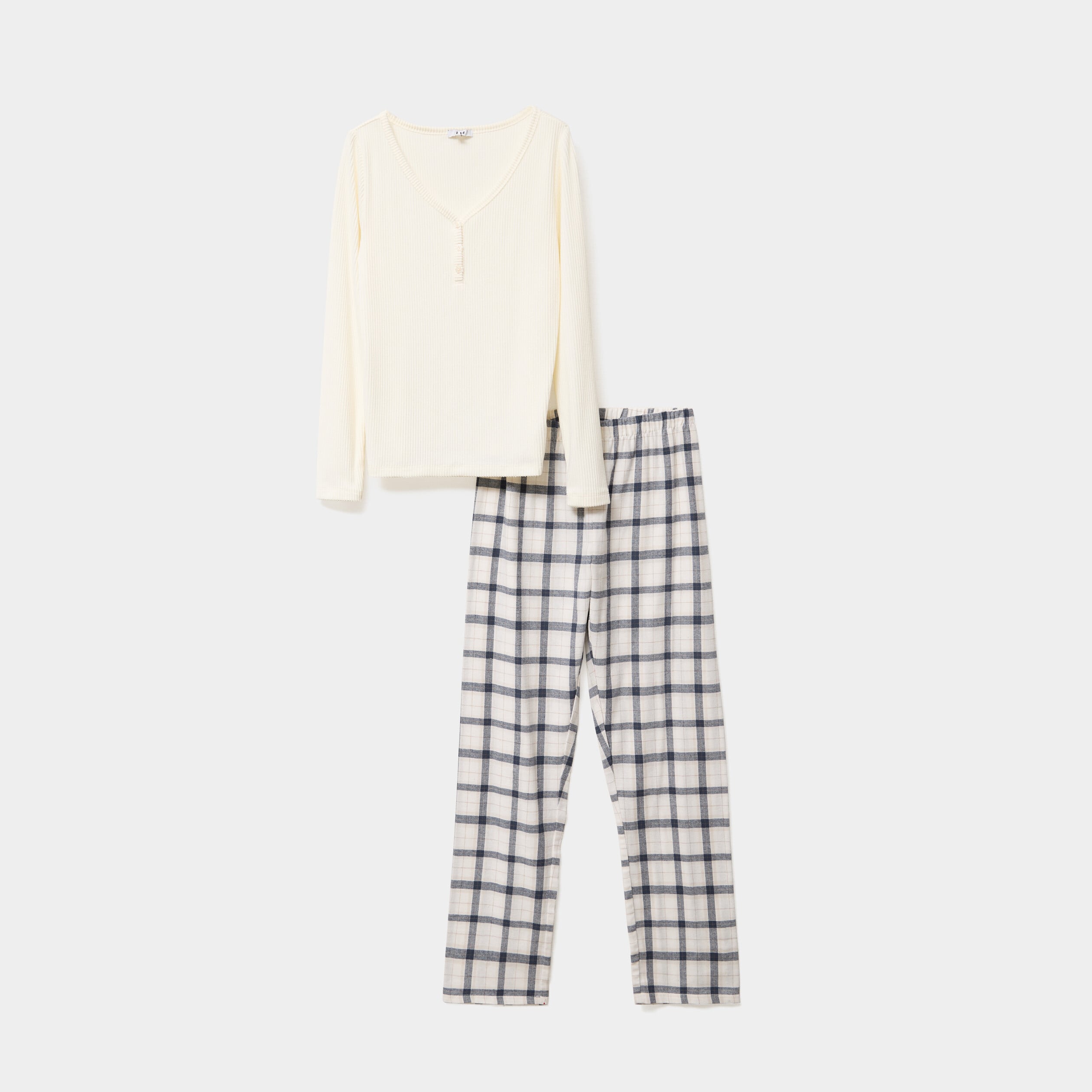 Ensemble pyjama 2 pi&egrave;ces coton blanc femme
