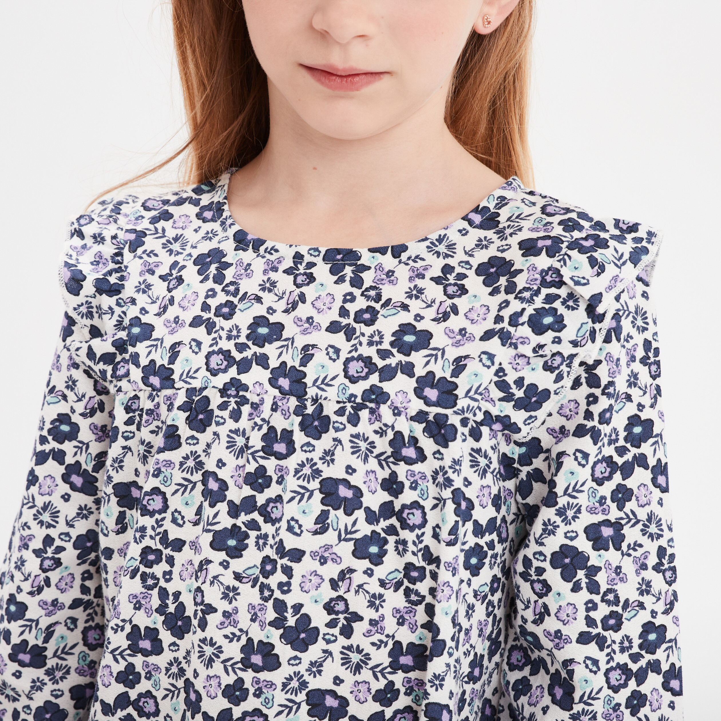 t shirt volants broderie anglaise creeks ecru fille T-shirt volants broderie anglaise Creeks ecru fille