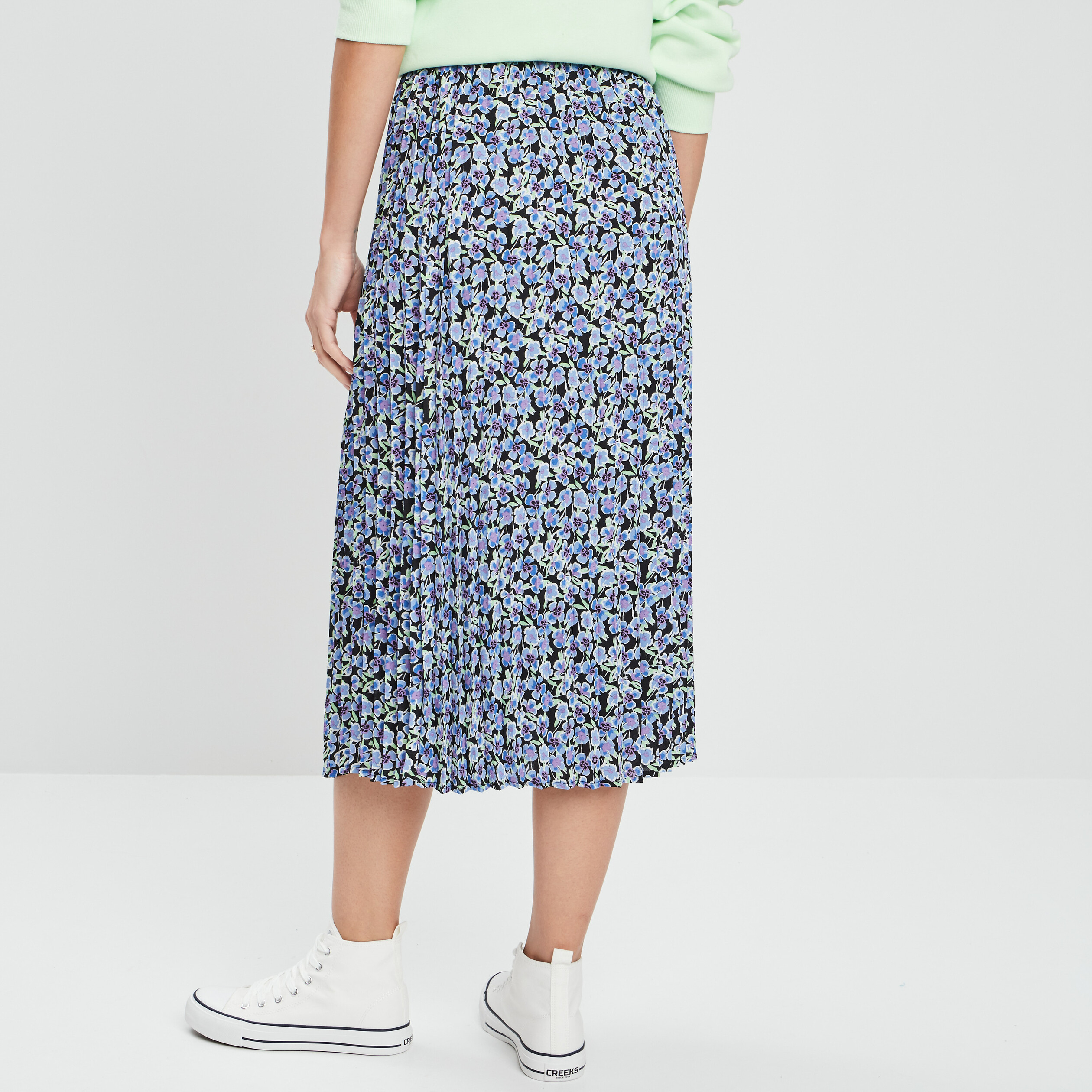 jupe longue droite plissee noir femme Jupe longue droite plissée noir femme