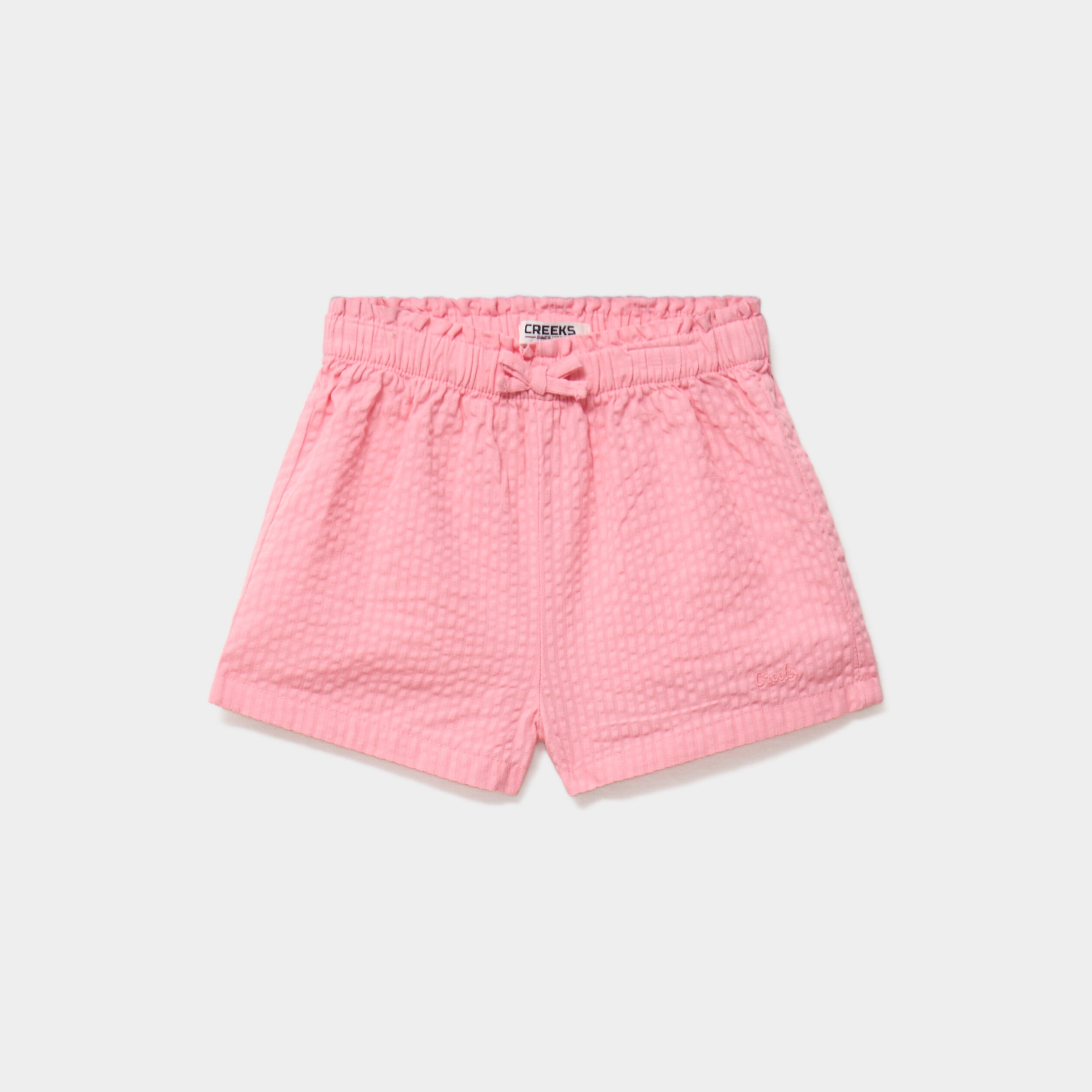 Short taille &eacute;lastiqu&eacute;e coton rose b&eacute;b&eacute; fille