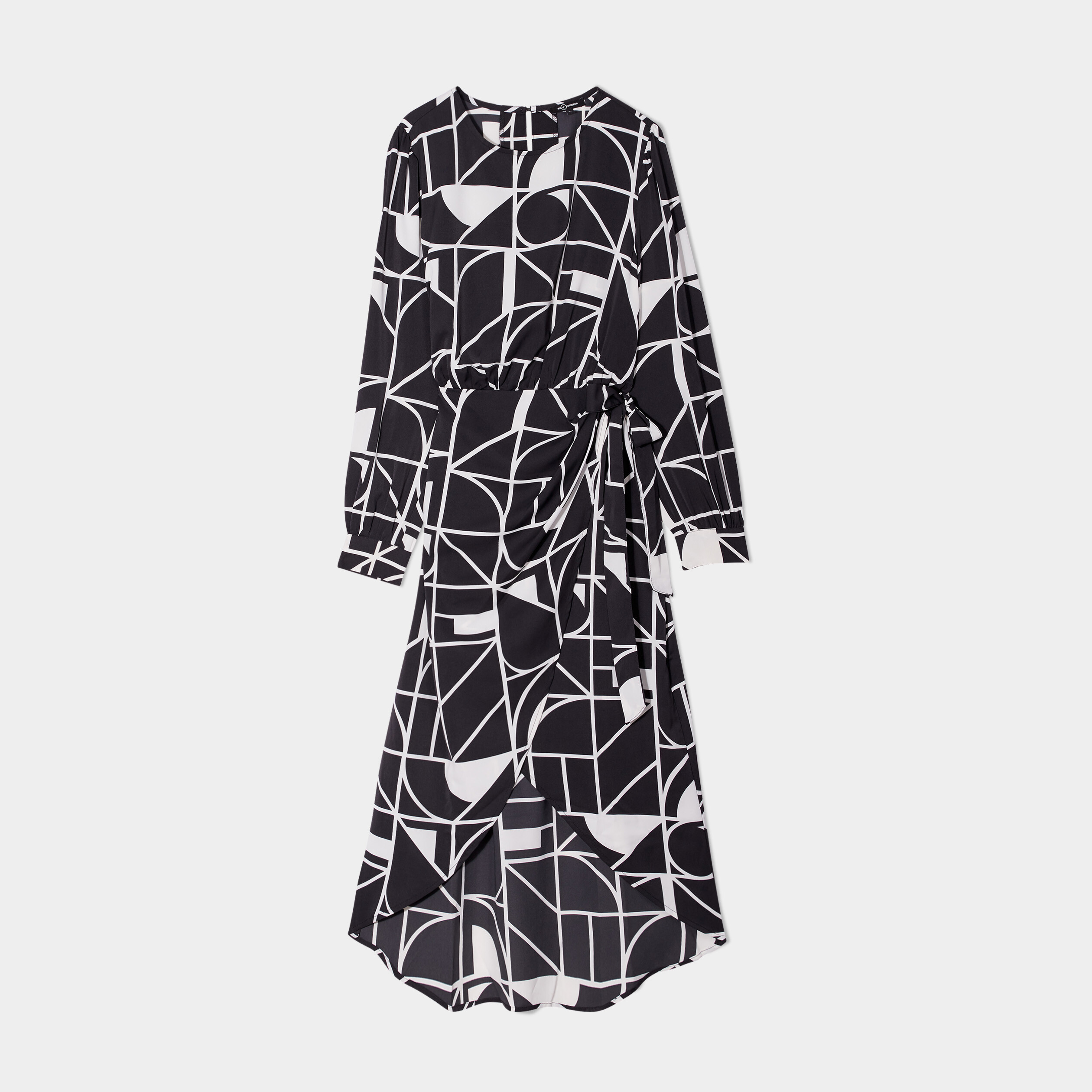Robe Midi Portefeuille En Mousseline Femme - Coupe Cache-Cœur, Ceinture Ajustable - Taille Petit