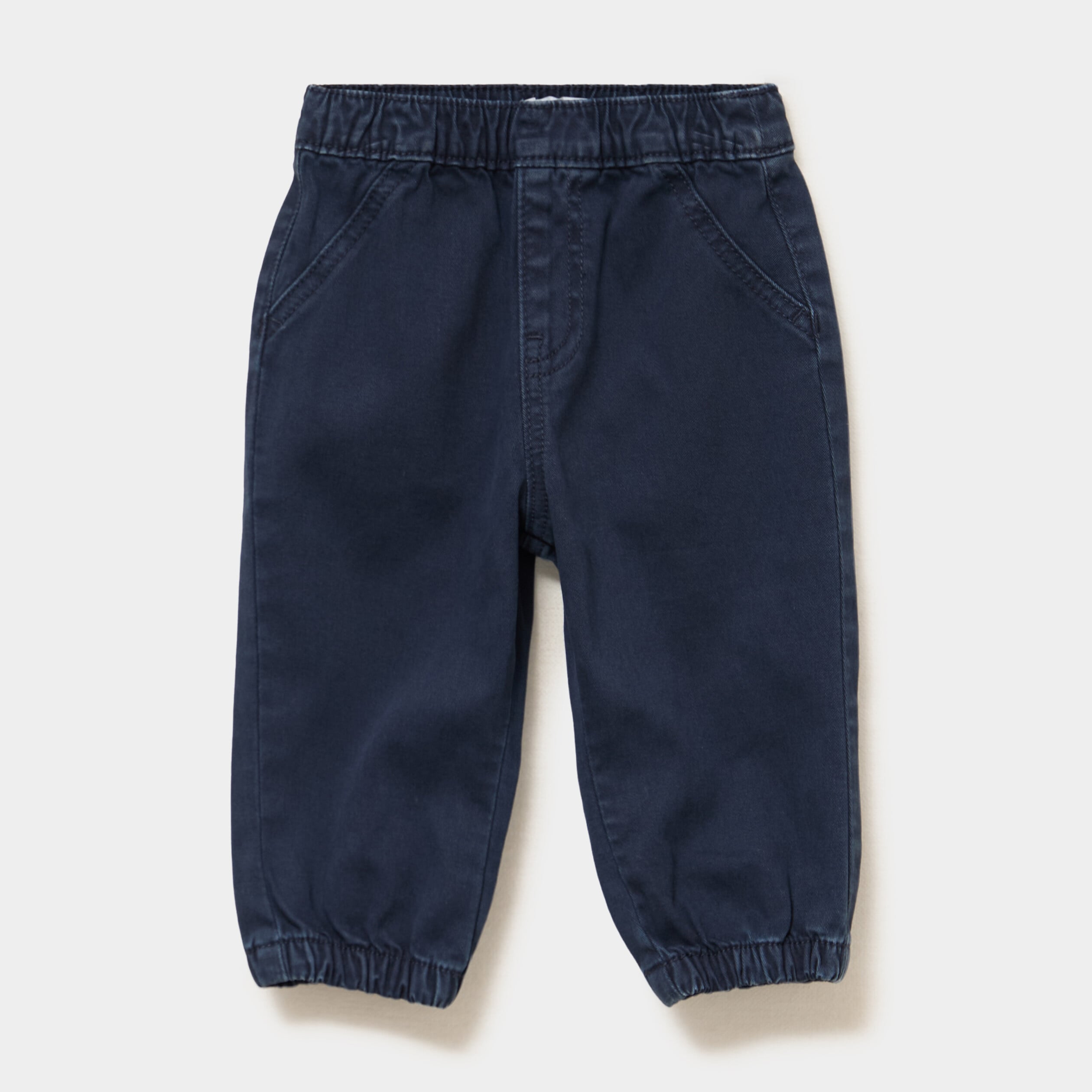 Pantalon jogger bas &eacute;lastiqu&eacute; coton bleu marine b&eacute;b&eacute; gar&ccedil;on