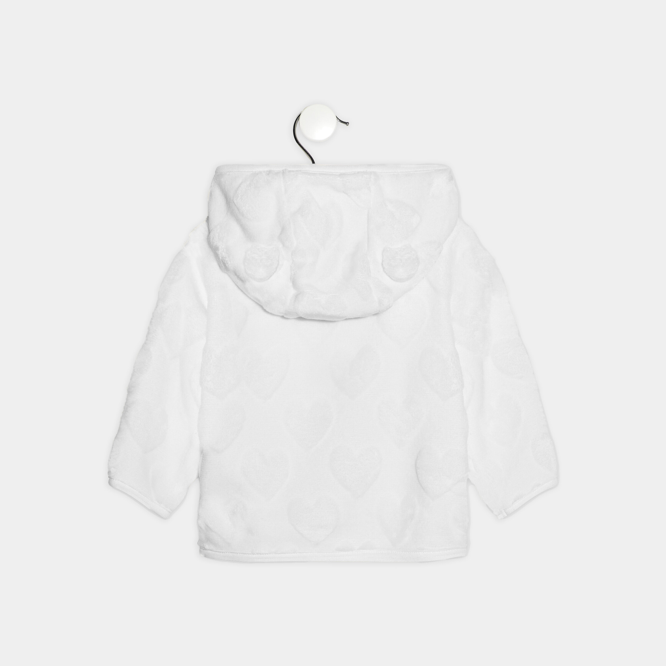 gilet zippe a capuche ivoire bebef Gilet zippé à capuche ivoire bébé fille