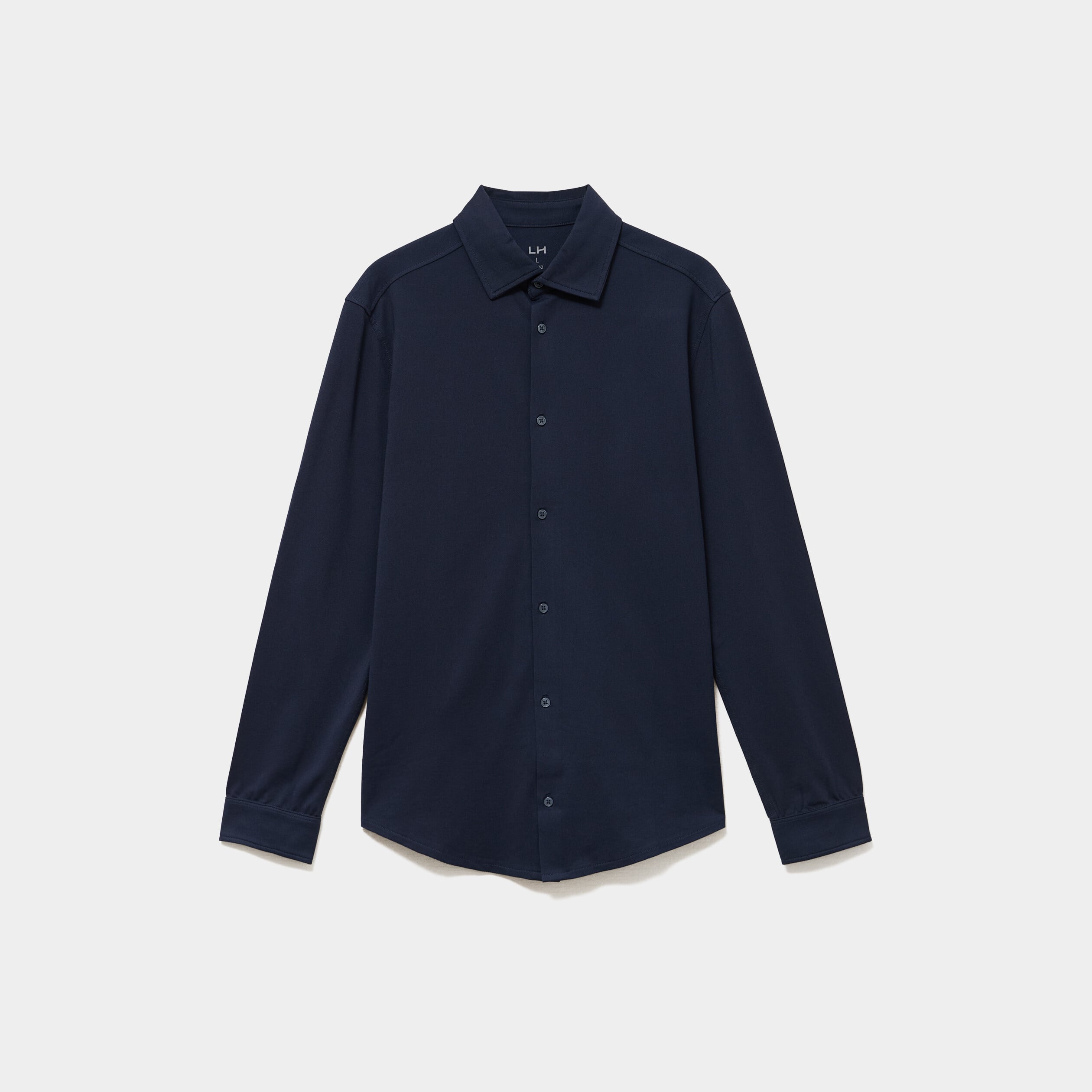 Chemise droite &agrave; manches longues bleu p&eacute;trole homme