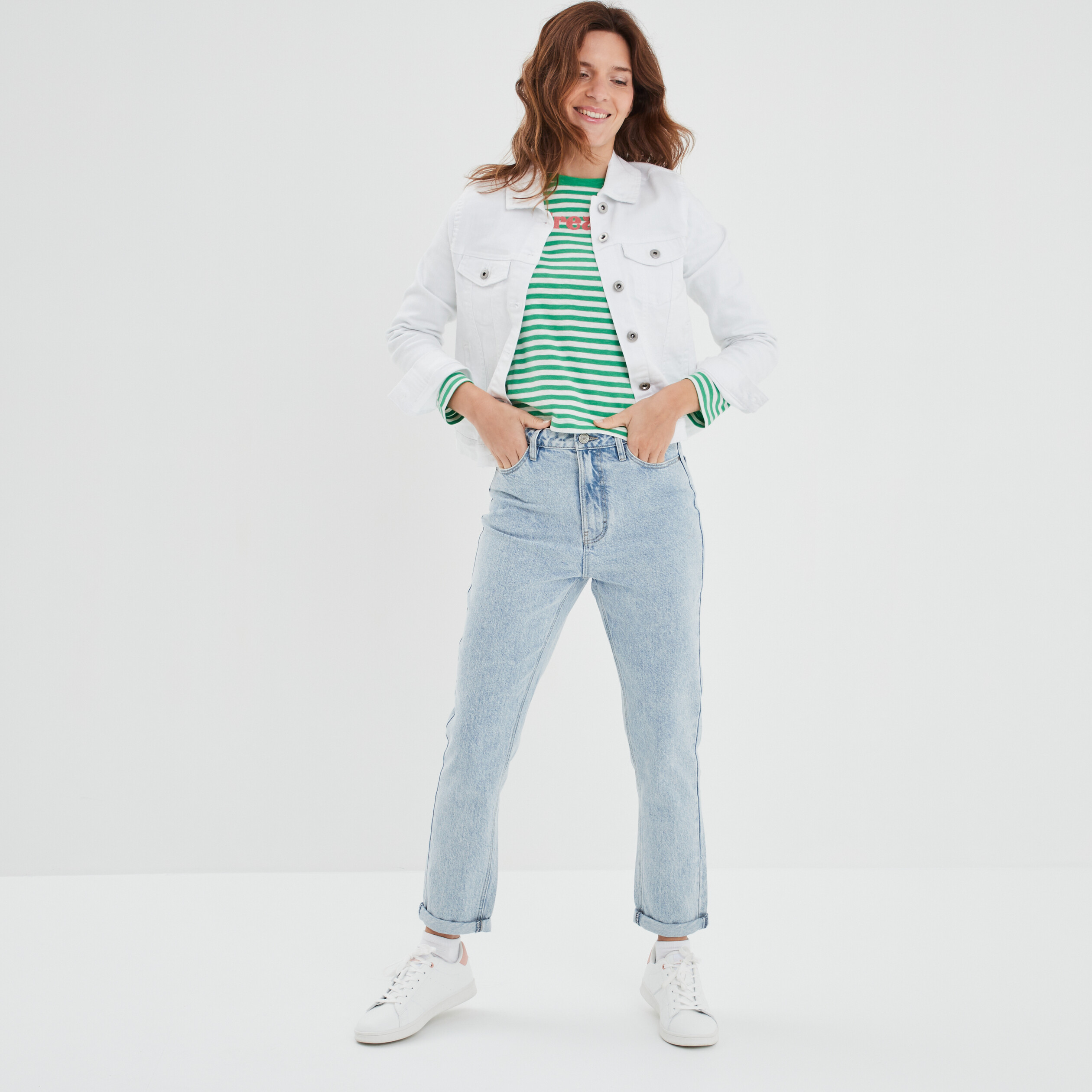 t shirt ajuste col rond coton creeks vert femme T-shirt ajusté col rond coton Creeks vert femme