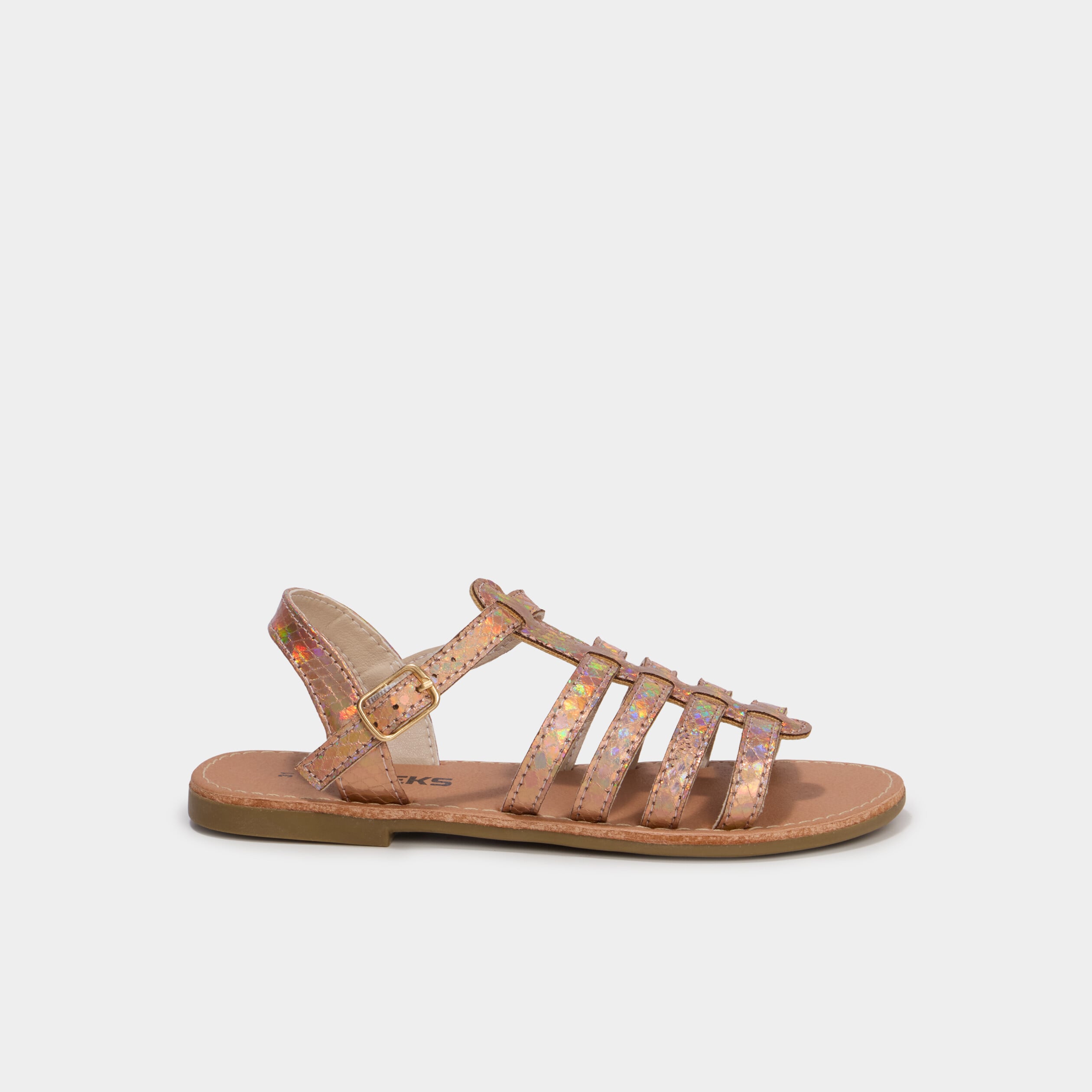Sandales multibrides couleur argent fille